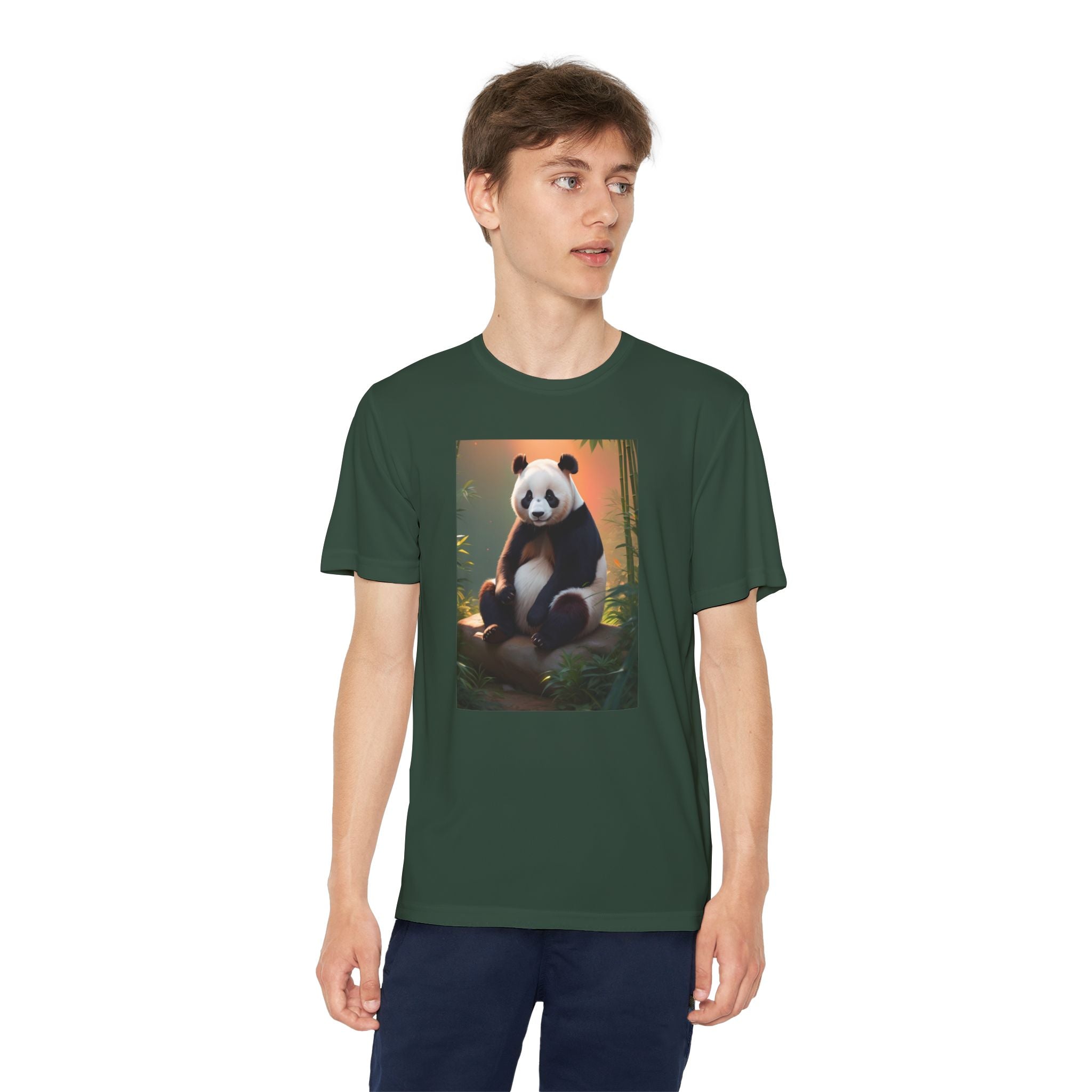 Panda Youth Tee Shirt, Kids Animal Graphic Top, Cute Black and White Tee, Children's Zoo Theme Shirt, Bamboo Bear Shirt, Kid's Nature Gift