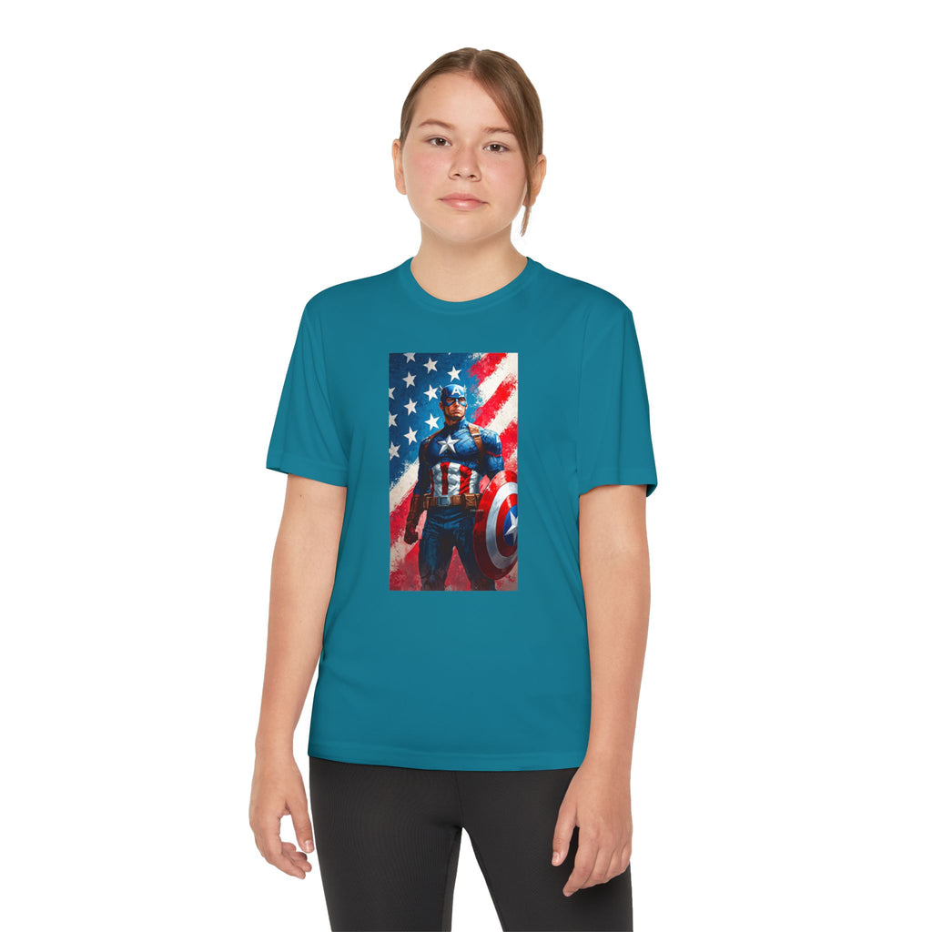 Captain America Superhero Marvel Patriotic, Kids Graphic T-Shirt, Boys Hero Top, Girls Comic Book Clothing, Birthday
