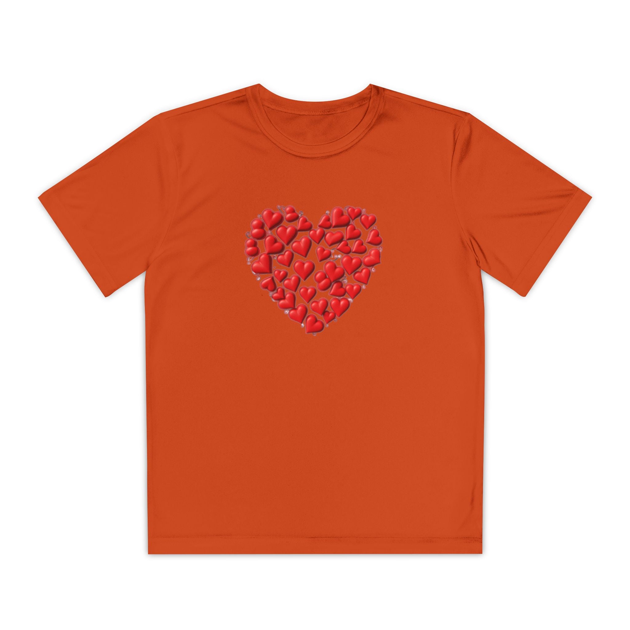 Heart Youth T-Shirt Sports Graphic Tee, Cool Athletic Shirt for Kids, Perfect for Sports Events, Team Spirit