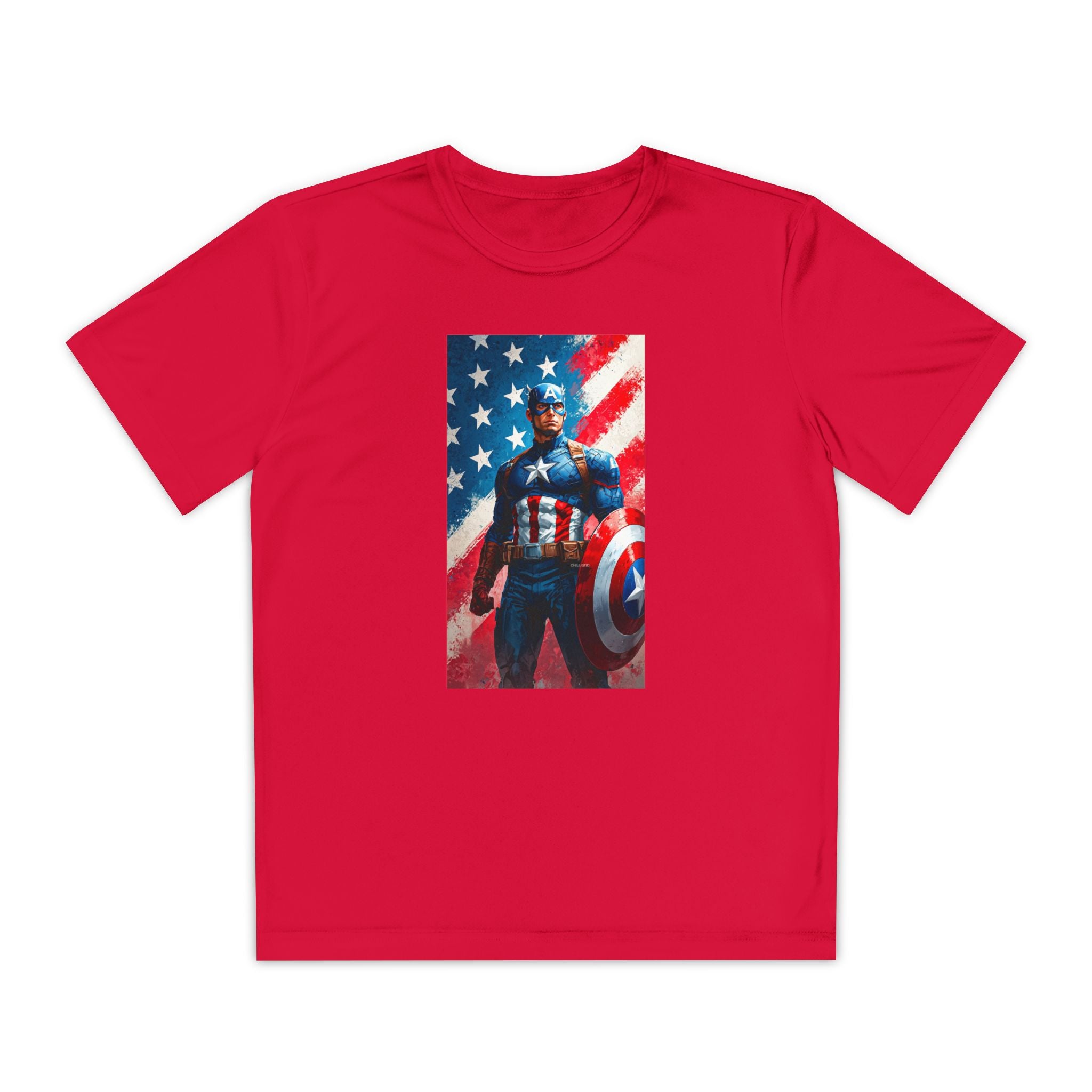 Captain America Superhero Marvel Patriotic, Kids Graphic T-Shirt, Boys Hero Top, Girls Comic Book Clothing, Birthday