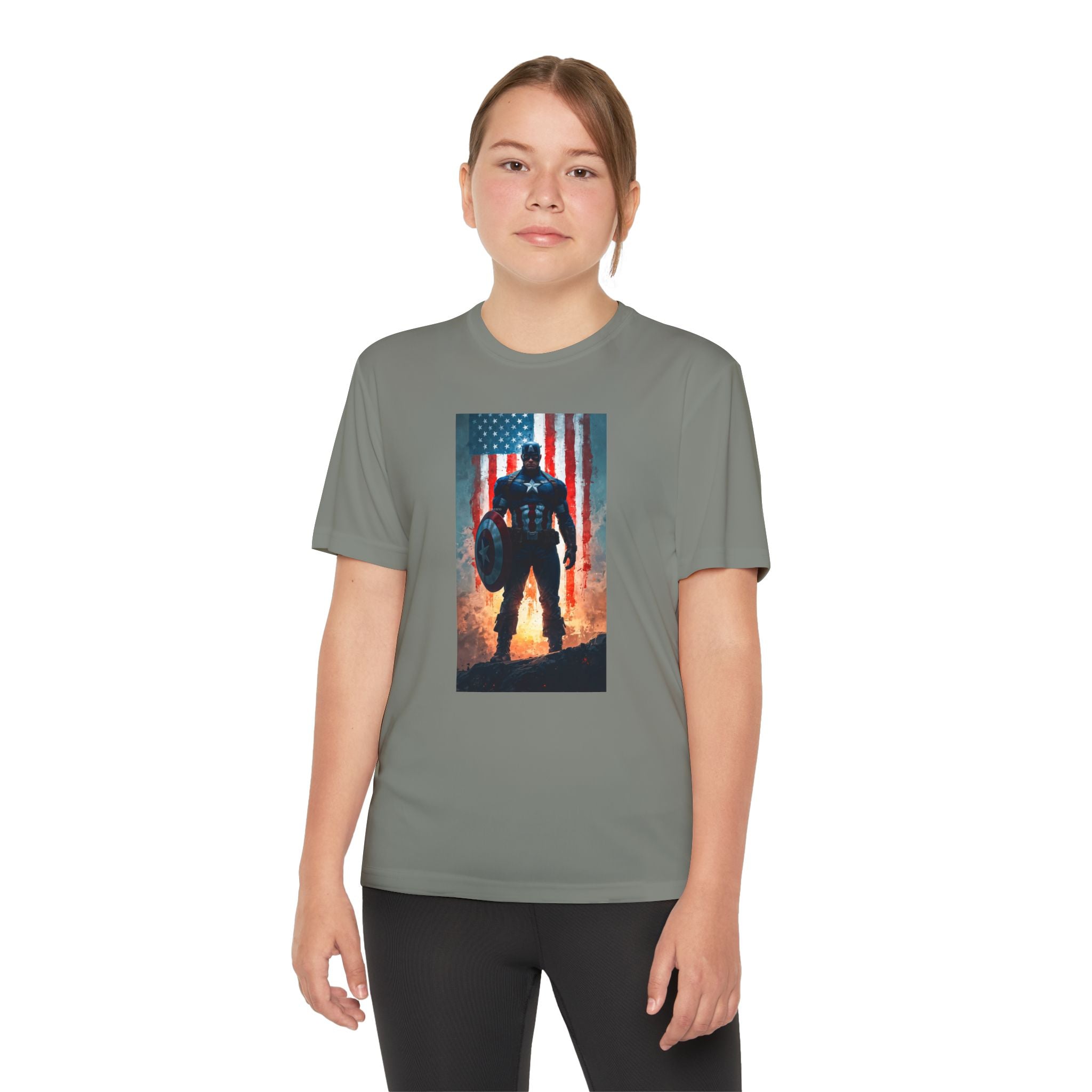 Captain America Superhero Marvel Patriotic, Kids Graphic T-Shirt, Boys Hero Top, Girls Comic Book Clothing, Birthday