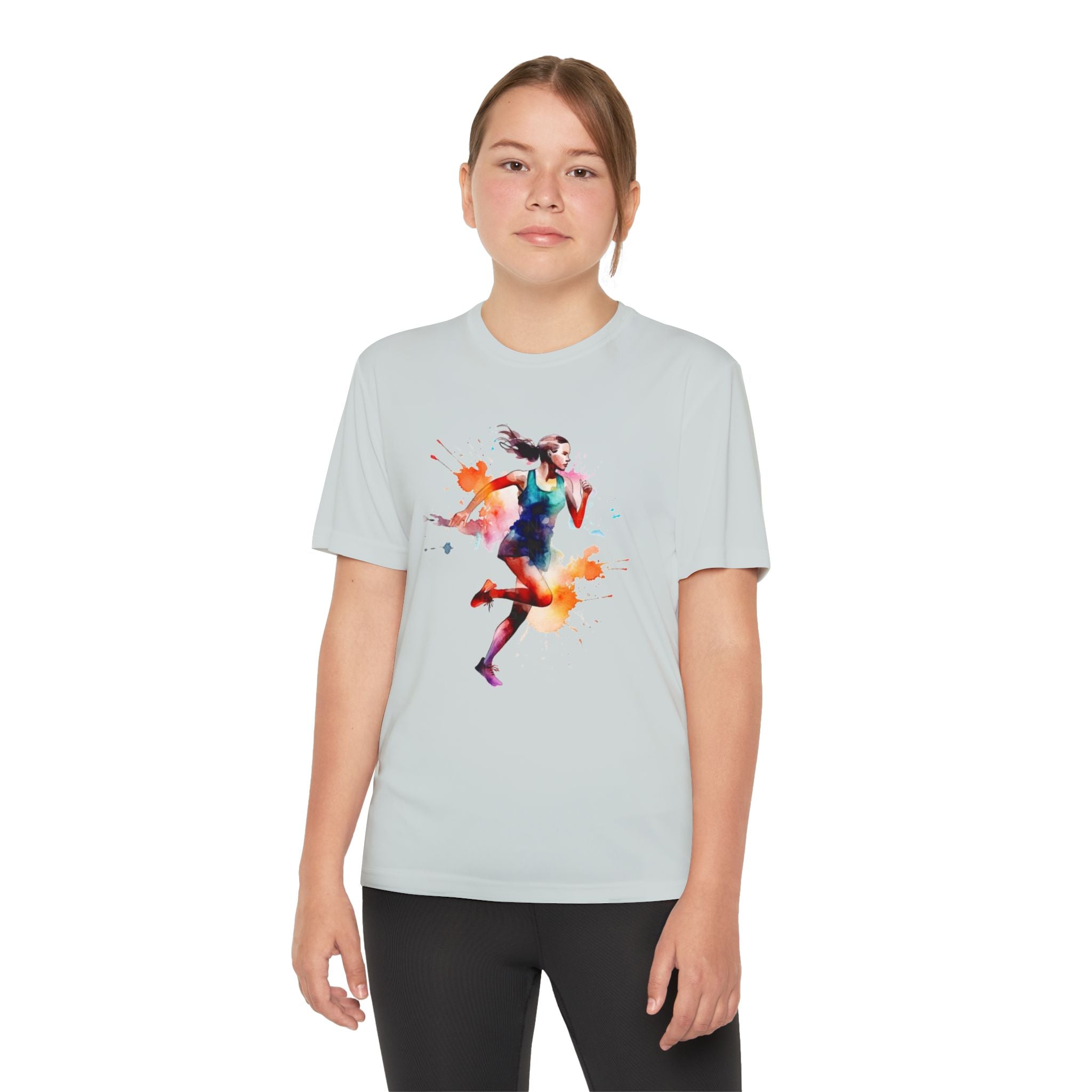 Running Youth T-Shirt Sports Graphic Tee, Cool Athletic Shirt for Kids, Perfect for Sports Events, Team Spirit
