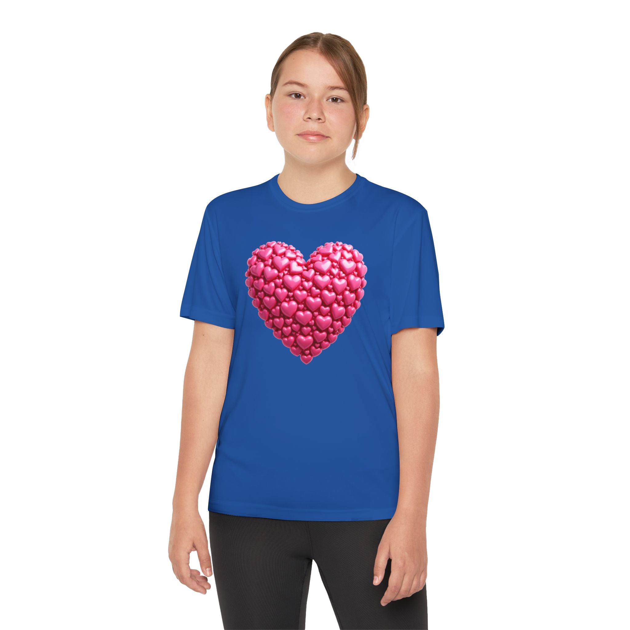 Heart Youth T-Shirt Sports Graphic Tee, Cool Athletic Shirt for Kids, Perfect for Sports Events, Team Spirit
