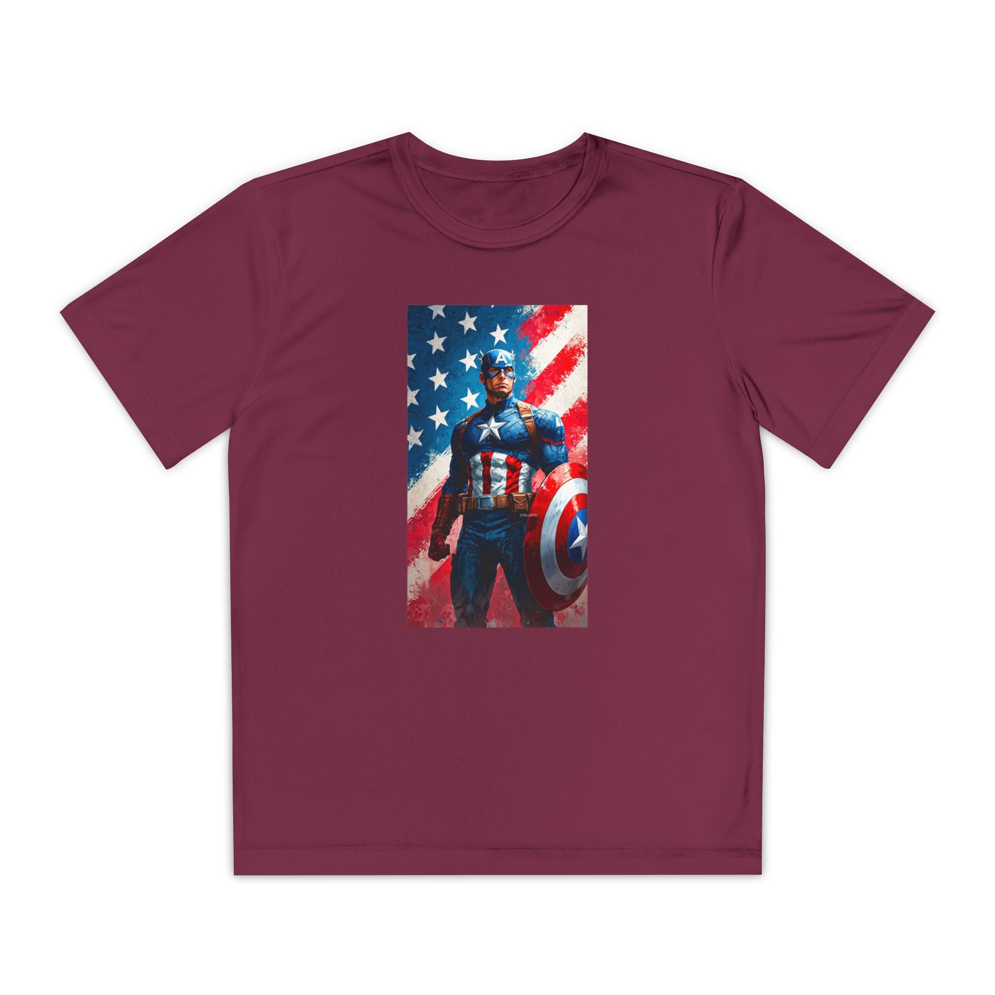 Captain America Superhero Marvel Patriotic, Kids Graphic T-Shirt, Boys Hero Top, Girls Comic Book Clothing, Birthday