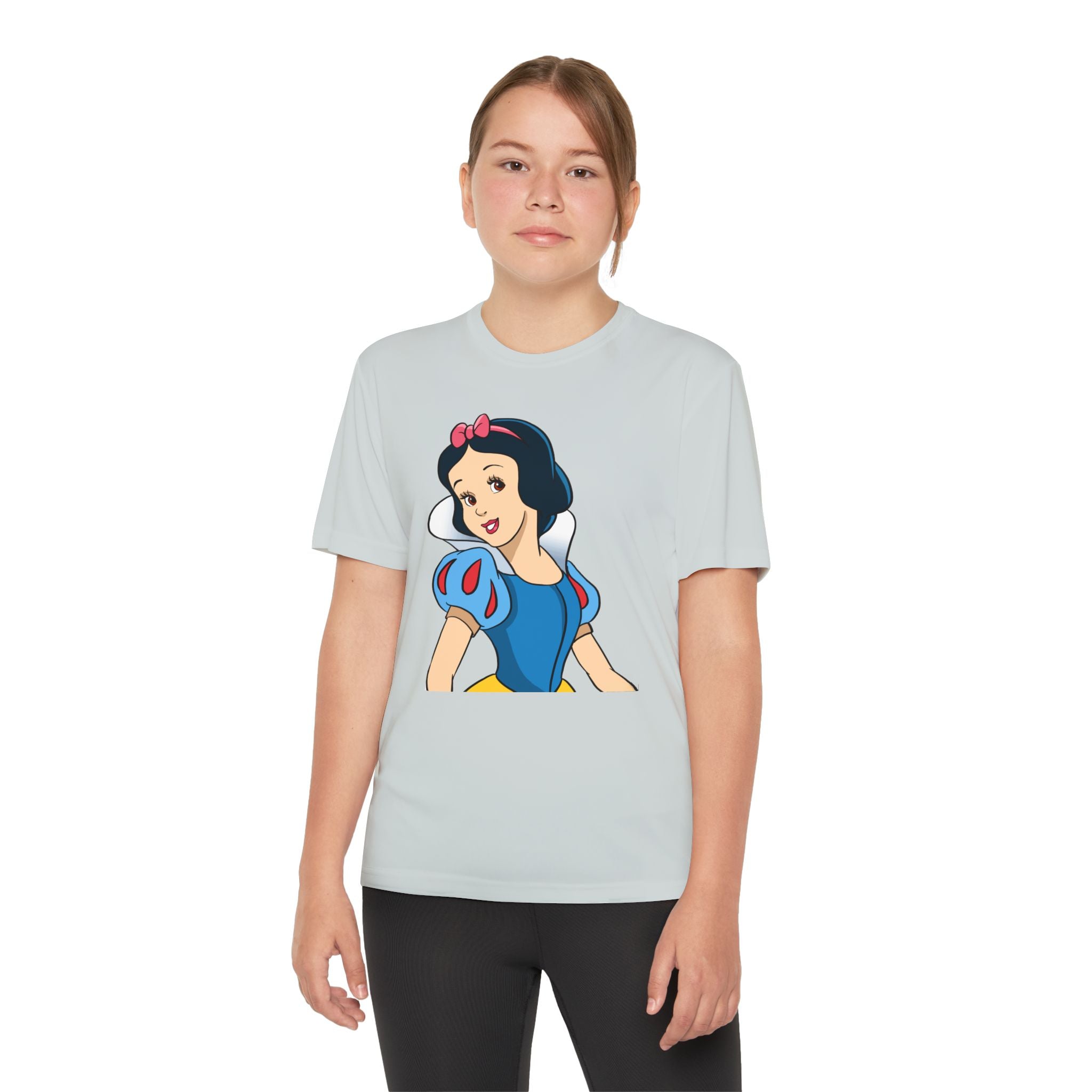 Snow White Youth T-Shirt Sports Graphic Tee, Cool Athletic Shirt for Kids, Perfect for Sports Events, Team Spirit