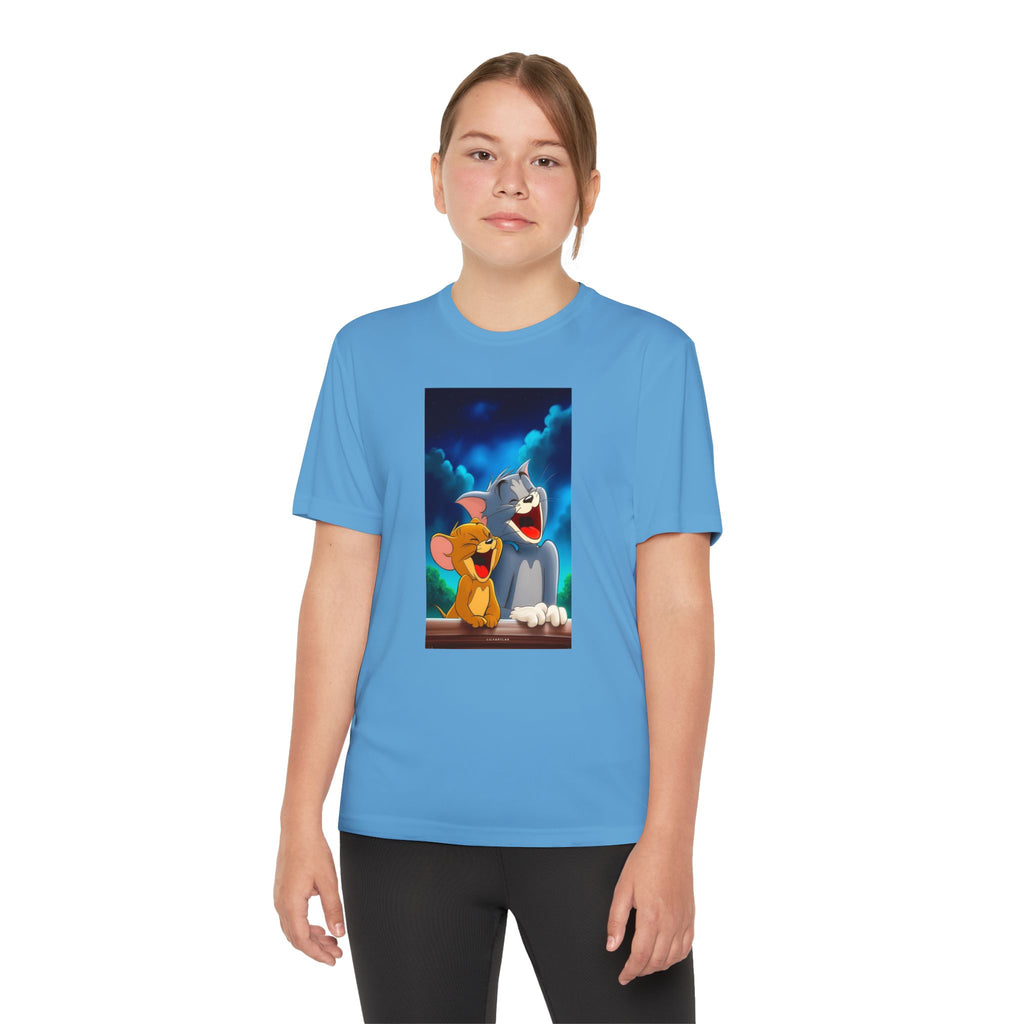 Youth Competitor Tee with Tom And Jerry design, Cartoon Graphic Kid's T-Shirt, Kids Tee, Children's Clothing, Funny Tee for Boys and Girls