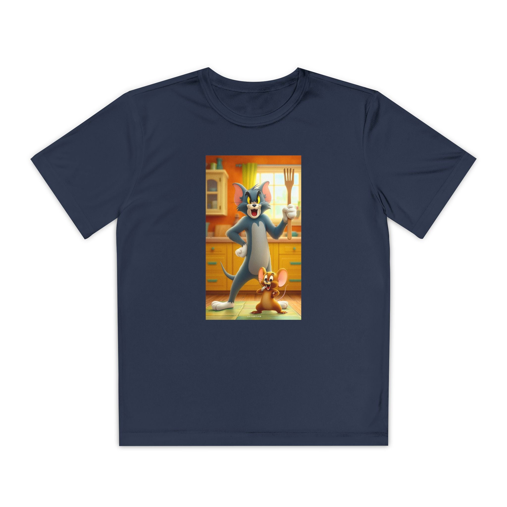 Youth Competitor Tee with Tom And Jerry design, Cartoon Graphic Kid's T-Shirt, Kids Tee, Children's Clothing, Funny Tee for Boys and Girls