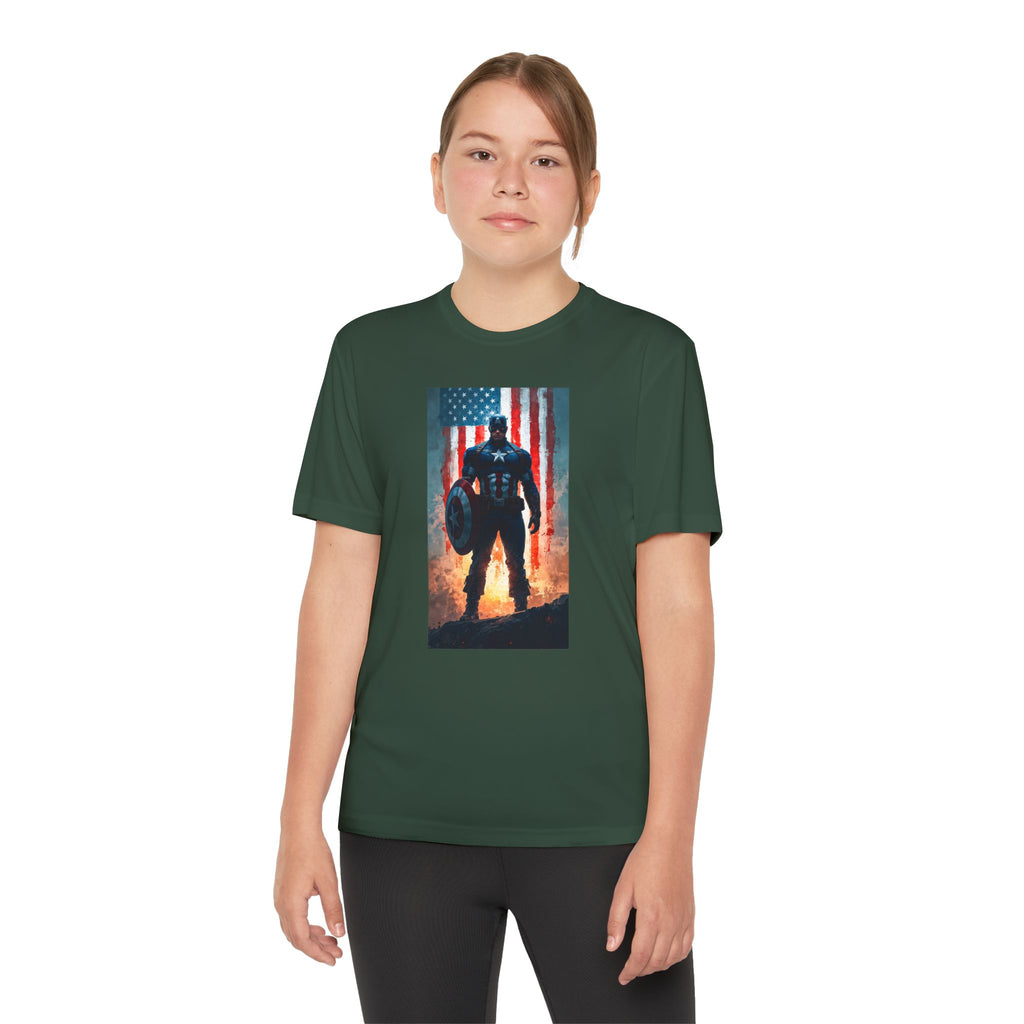 Captain America Superhero Marvel Patriotic, Kids Graphic T-Shirt, Boys Hero Top, Girls Comic Book Clothing, Birthday