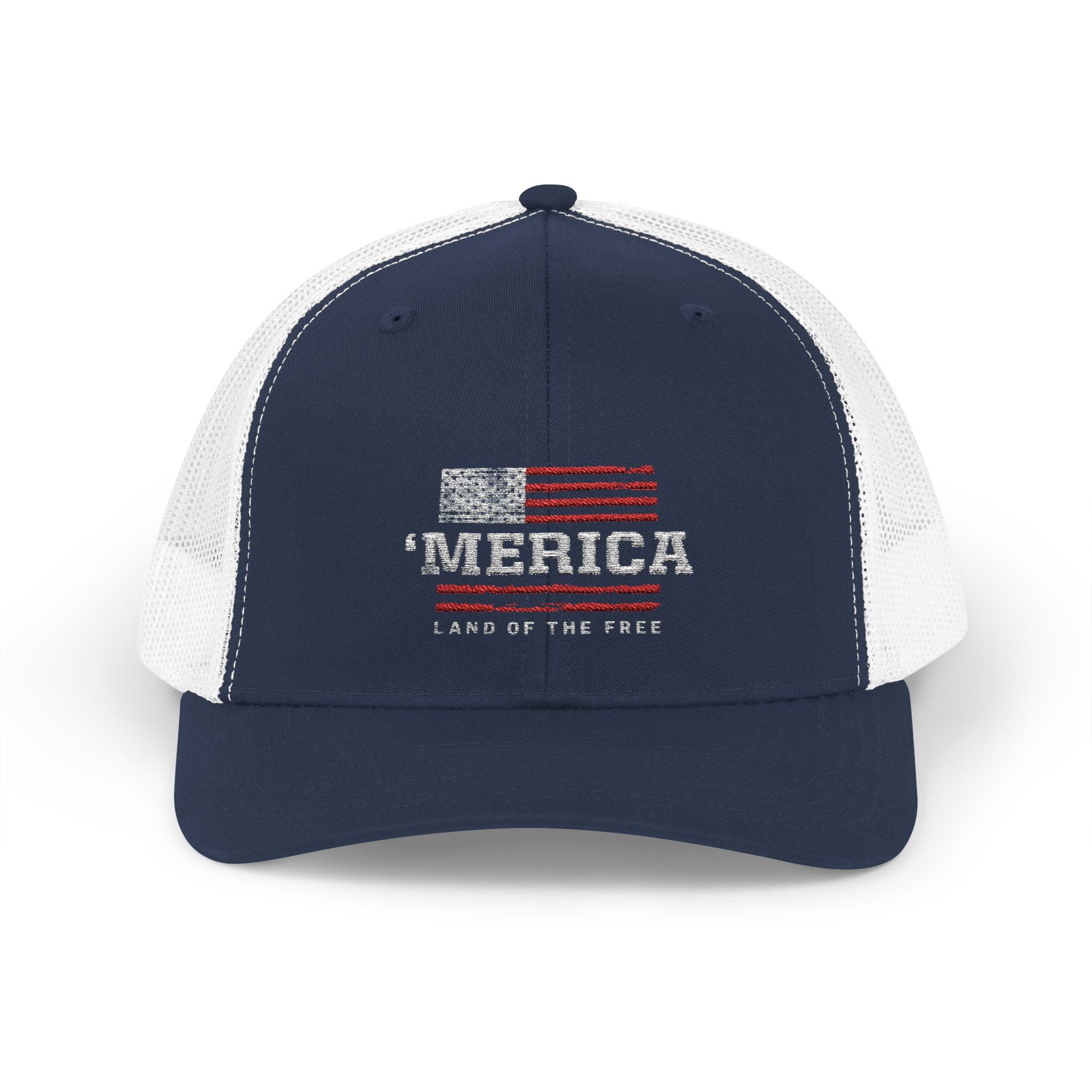 Merica Patriotic Snapback Trucker Cap with Thin Red Line Design, Ideal for First Responders, Supportive Gifts, Memorials, Everyday Wear