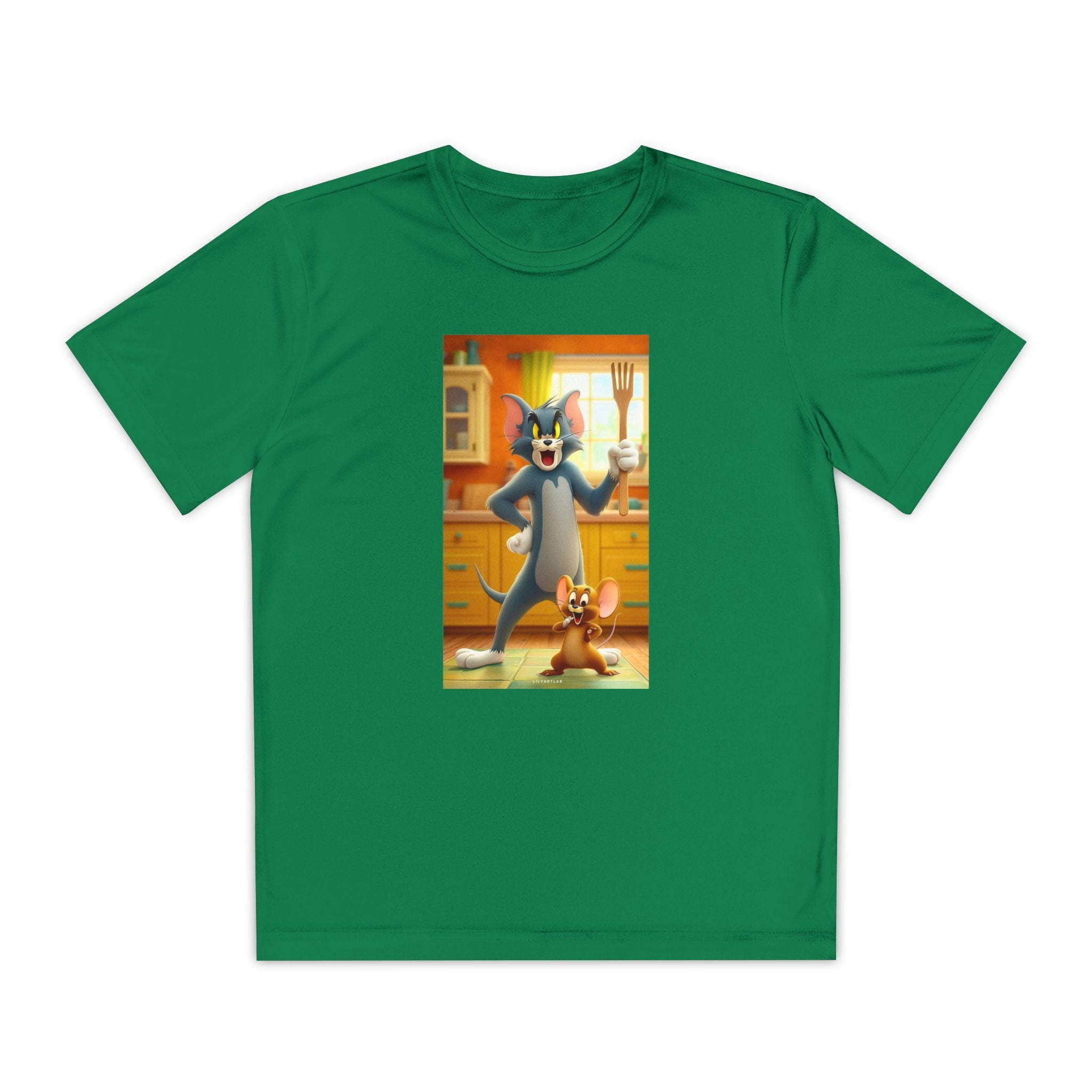 Youth Competitor Tee with Tom And Jerry design, Cartoon Graphic Kid's T-Shirt, Kids Tee, Children's Clothing, Funny Tee for Boys and Girls
