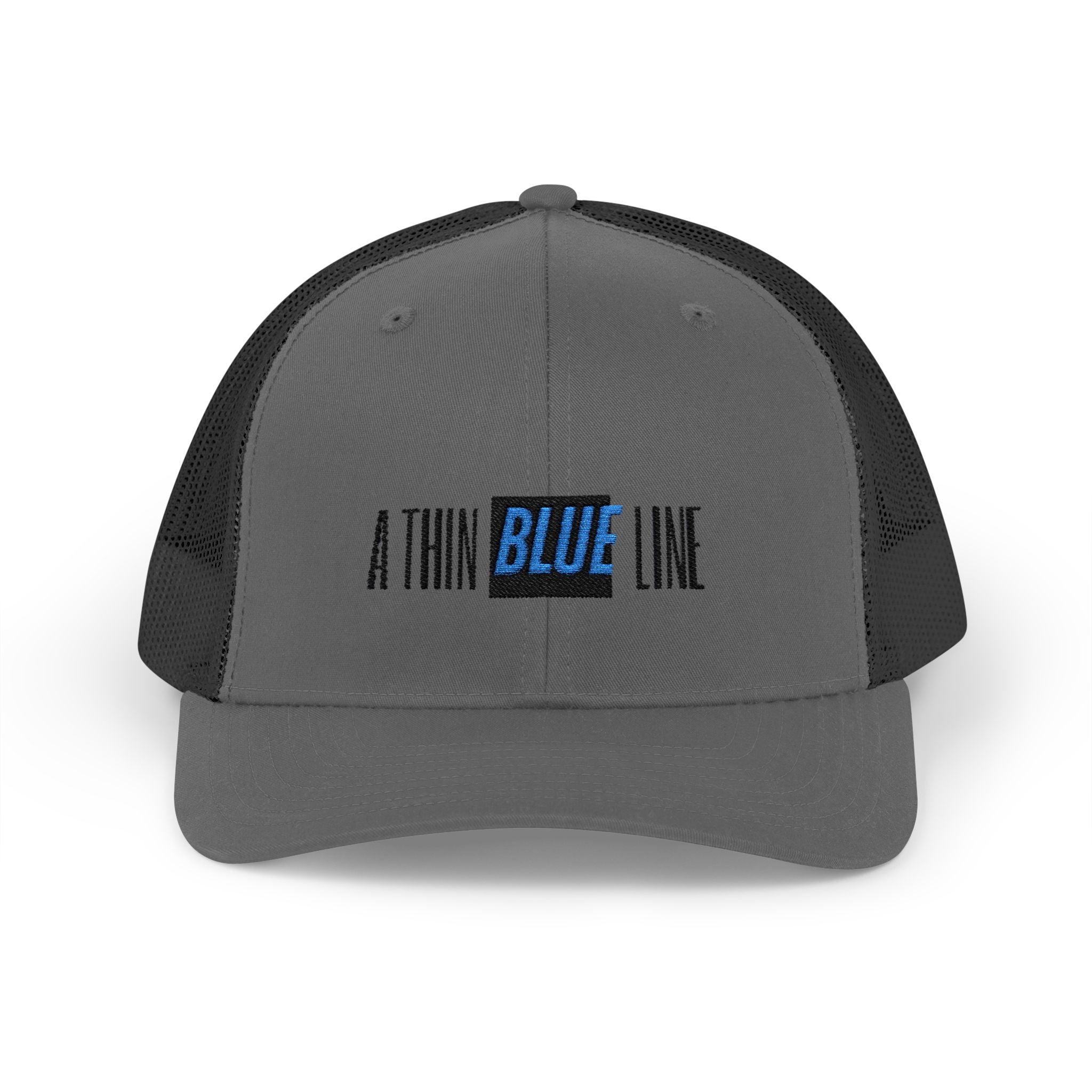 Back The Blue Snapback Trucker Cap with Thin Red Line Design, Ideal for First Responders, Supportive Gifts, Memorials, Everyday Wear
