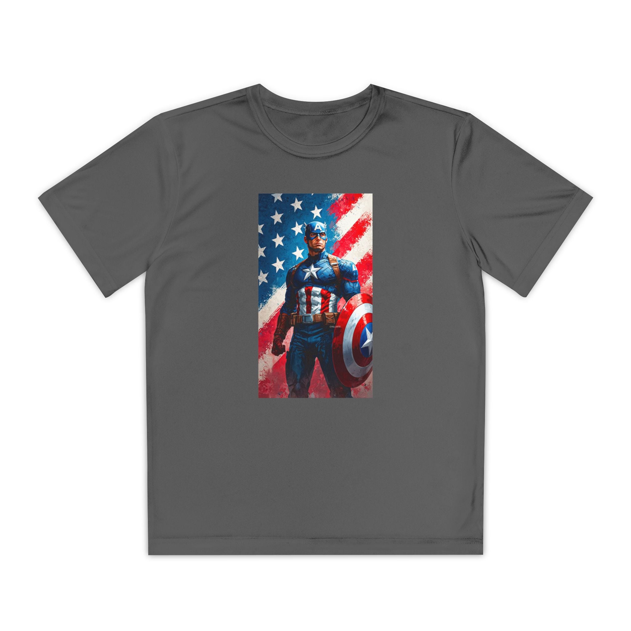 Captain America Superhero Marvel Patriotic, Kids Graphic T-Shirt, Boys Hero Top, Girls Comic Book Clothing, Birthday