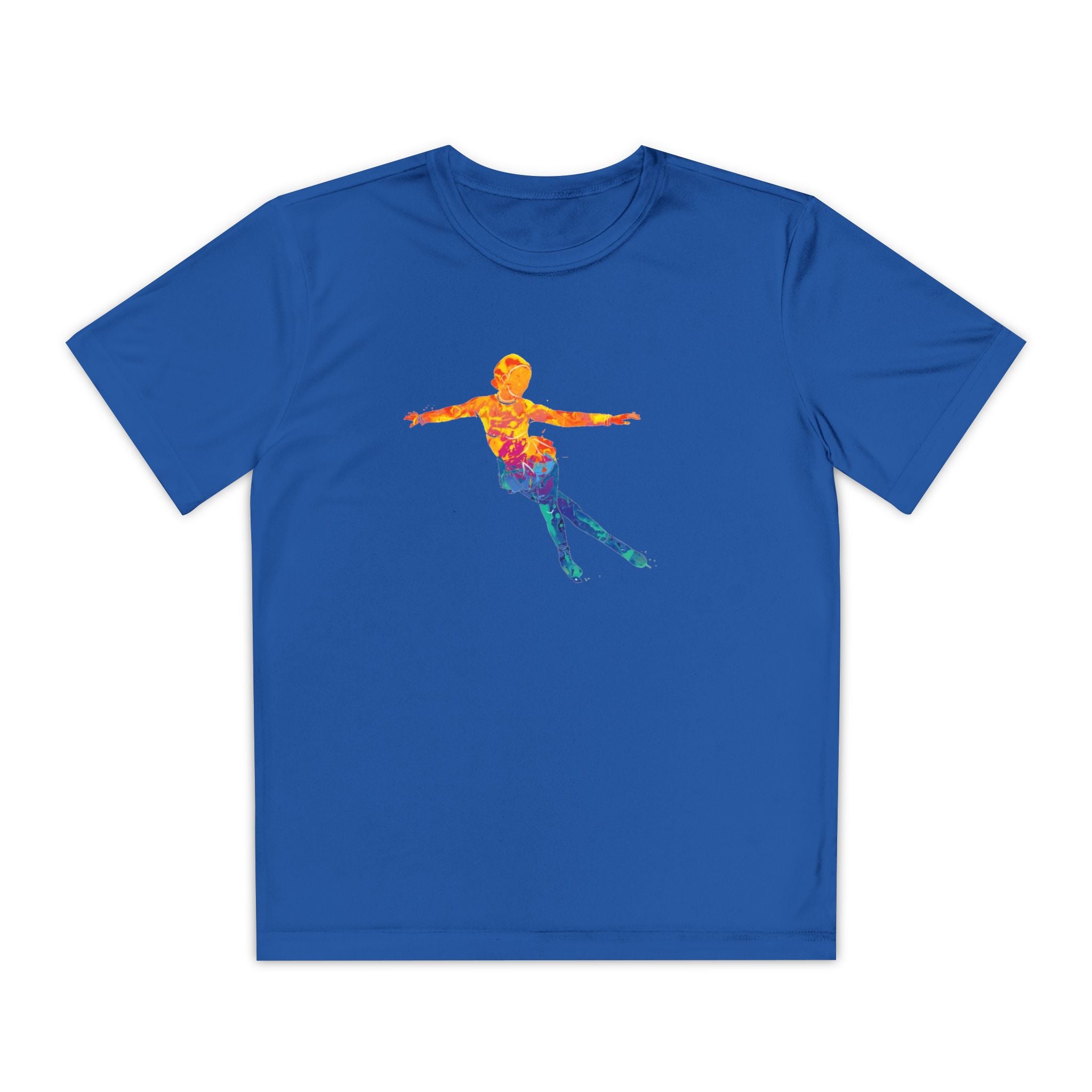 Ice Skating Youth Sports Graphic Tee, Cool Athletic Shirt for Kids, Perfect for Sports Events, Team Spirit, Birthday Gift, Summer Activities