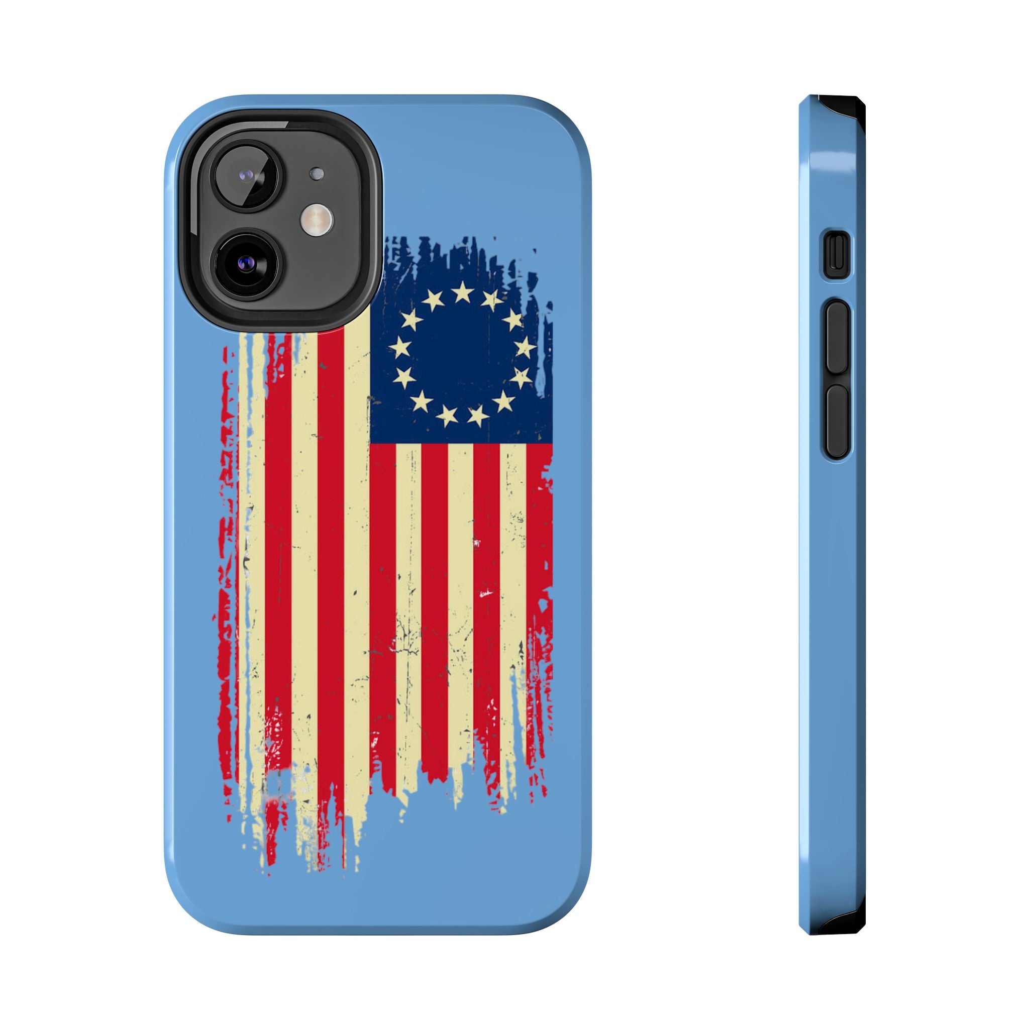 Patriotic Phone Cases with Vintage Flag Design, Tough Case for Independence Day, Memorial Day, 4th of July, Gift for Veterans, USA Pride
