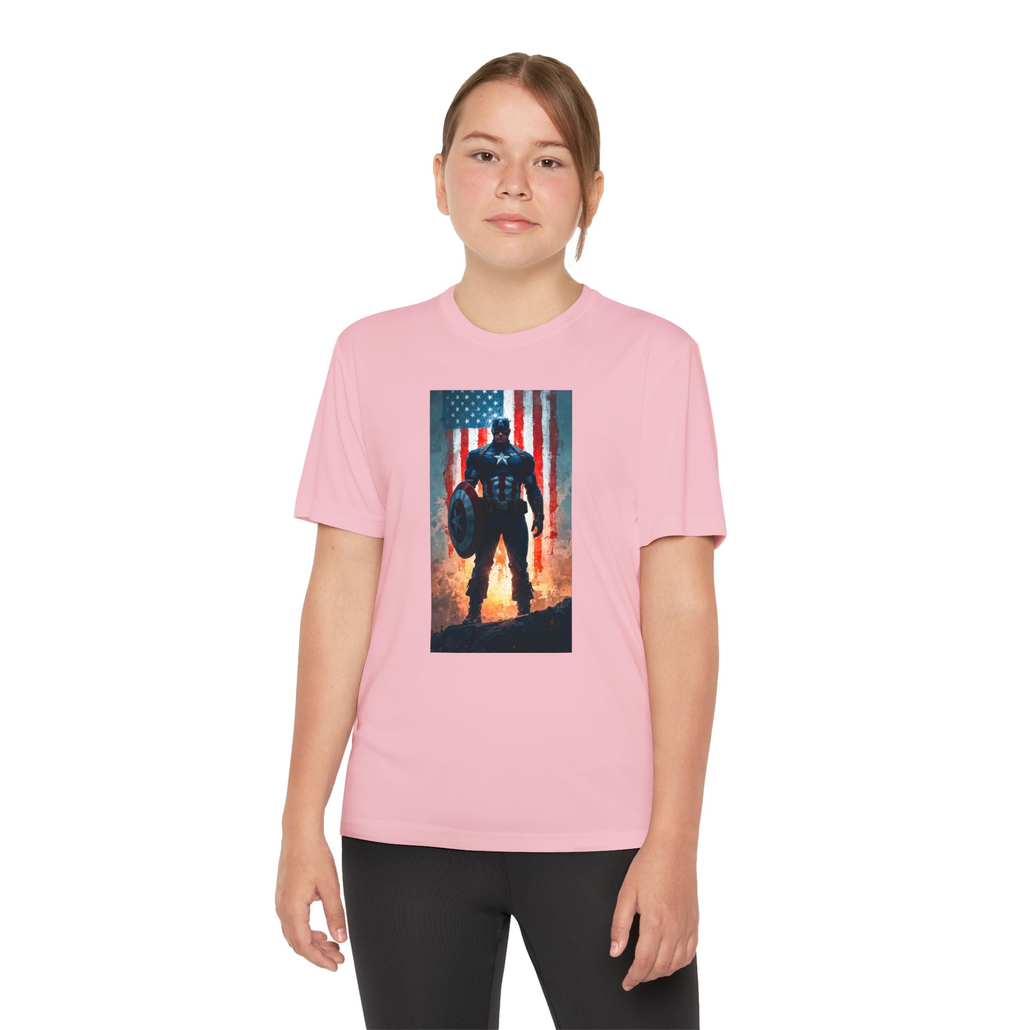 Captain America Superhero Marvel Patriotic, Kids Graphic T-Shirt, Boys Hero Top, Girls Comic Book Clothing, Birthday