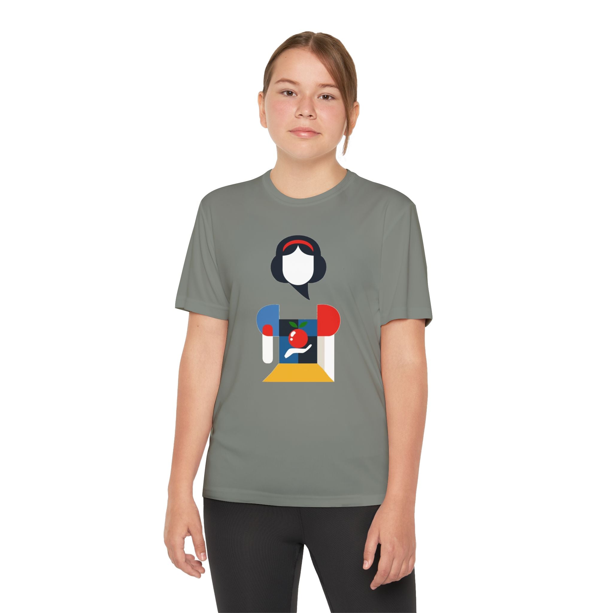 Snow White Youth T-Shirt Sports Graphic Tee, Cool Athletic Shirt for Kids, Perfect for Sports Events, Team Spirit