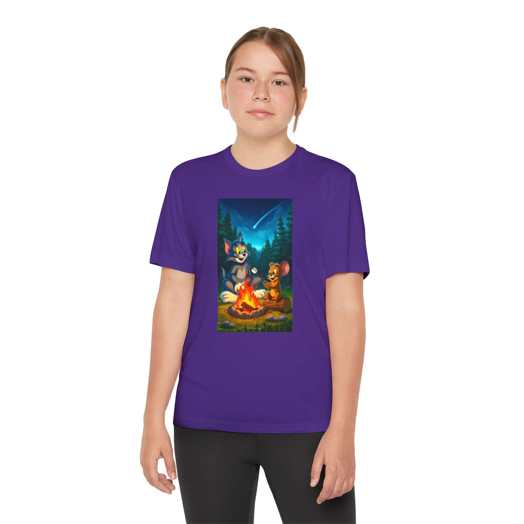 Youth Competitor Tee with Tom And Jerry design, Cartoon Graphic Kid's T-Shirt, Kids Tee, Children's Clothing, Funny Tee for Boys and Girls