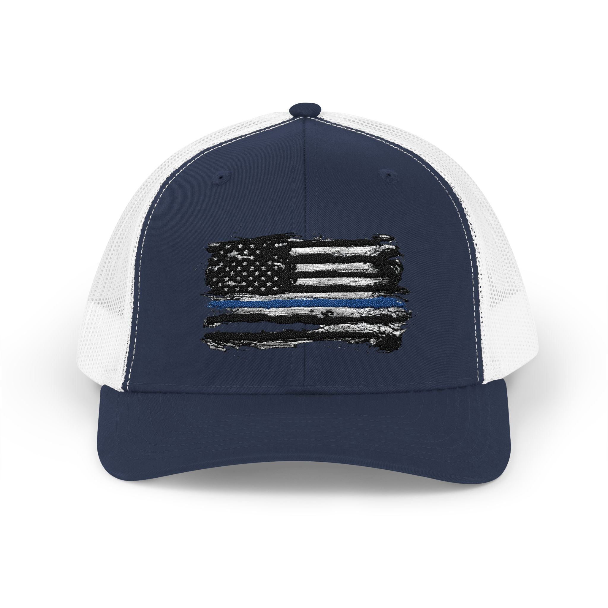 Thin Blue Line Patriotic Snapback Trucker Cap with Thin Red Line Design, Ideal for First Responders, Supportive Gifts, Everyday Wear