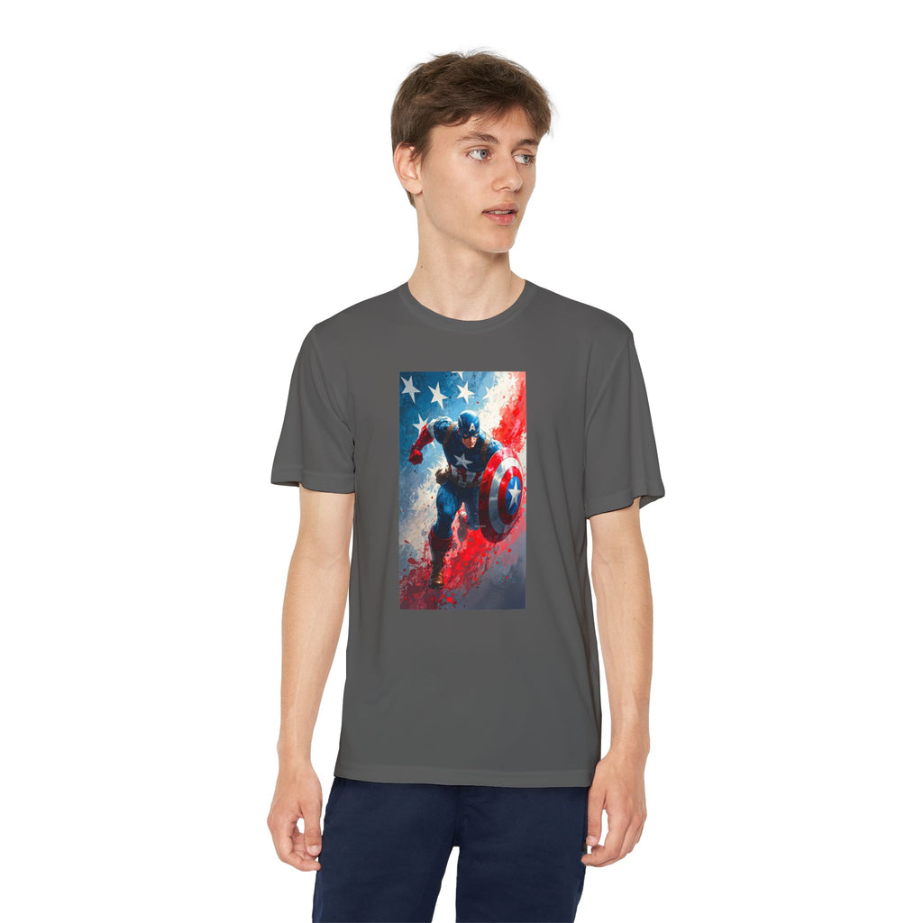 Captain America Superhero Marvel Patriotic, Kids Graphic T-Shirt, Boys Hero Top, Girls Comic Book Clothing, Birthday
