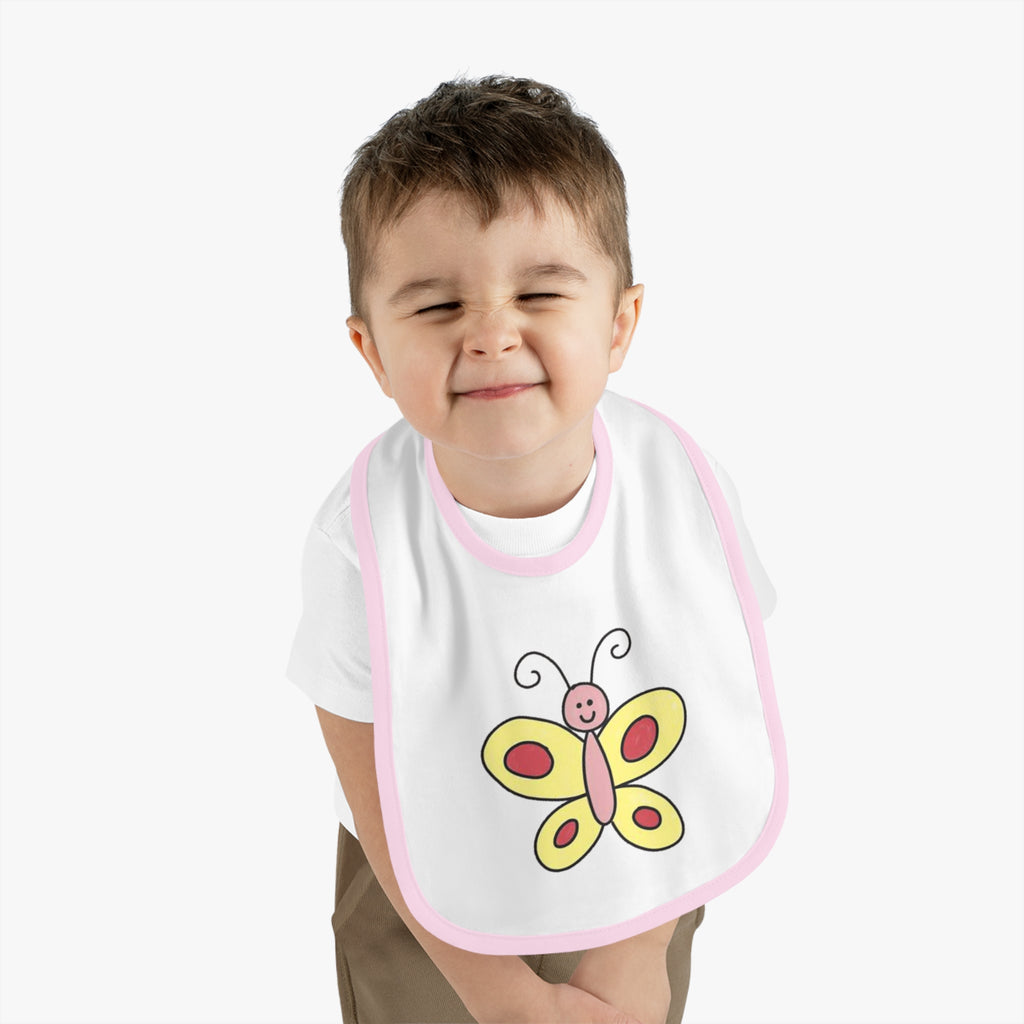 Butterfy Cute Baby Bib - Tiny but Mighty, Infant Feeding Bib, Baby Shower Gift, Newborn Accessories, Elephant Design, Everyday Use