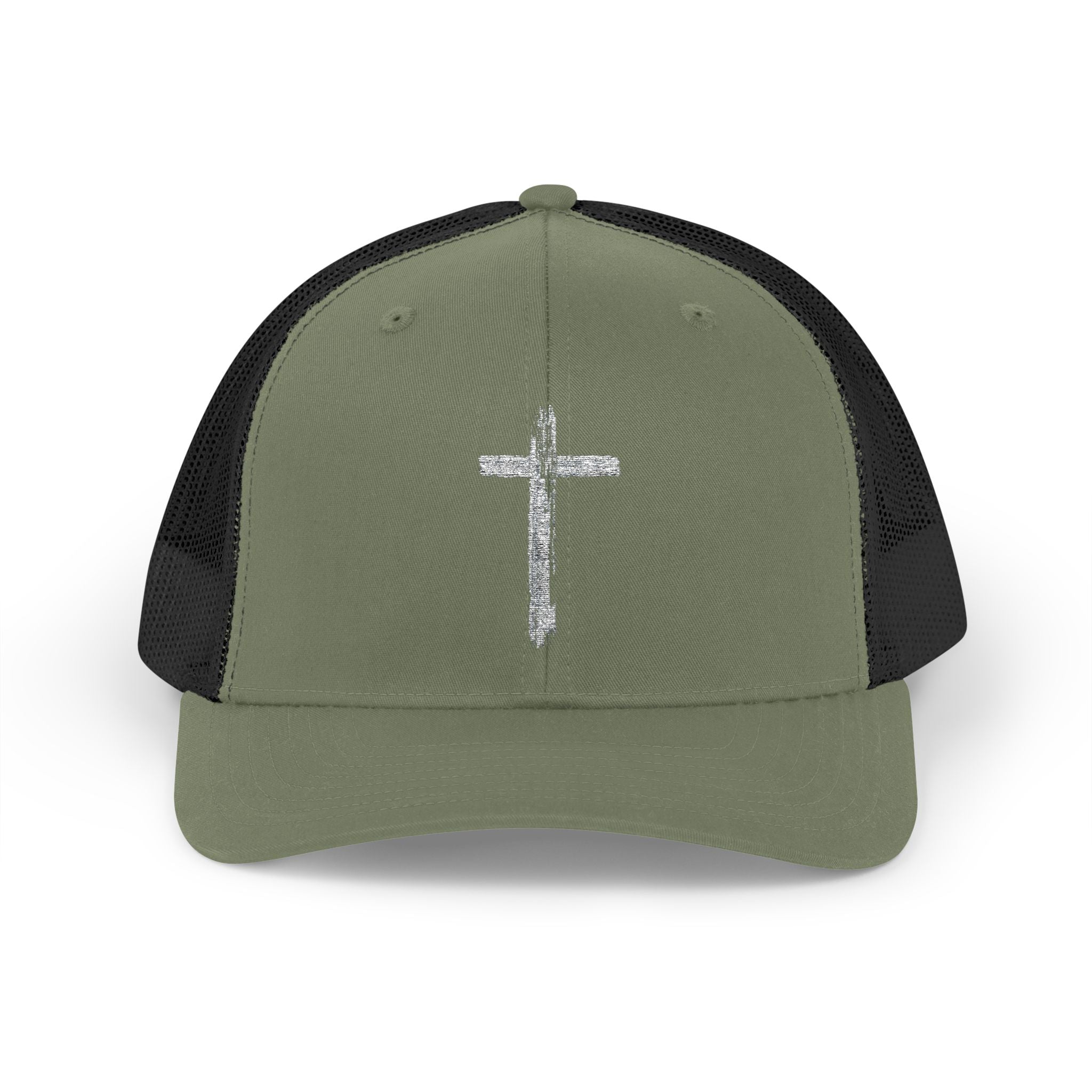 Holly Cross Snapback Trucker Cap with Thin Red Line Design, Ideal for First Responders, Supportive Gifts, Memorials, Everyday Wear