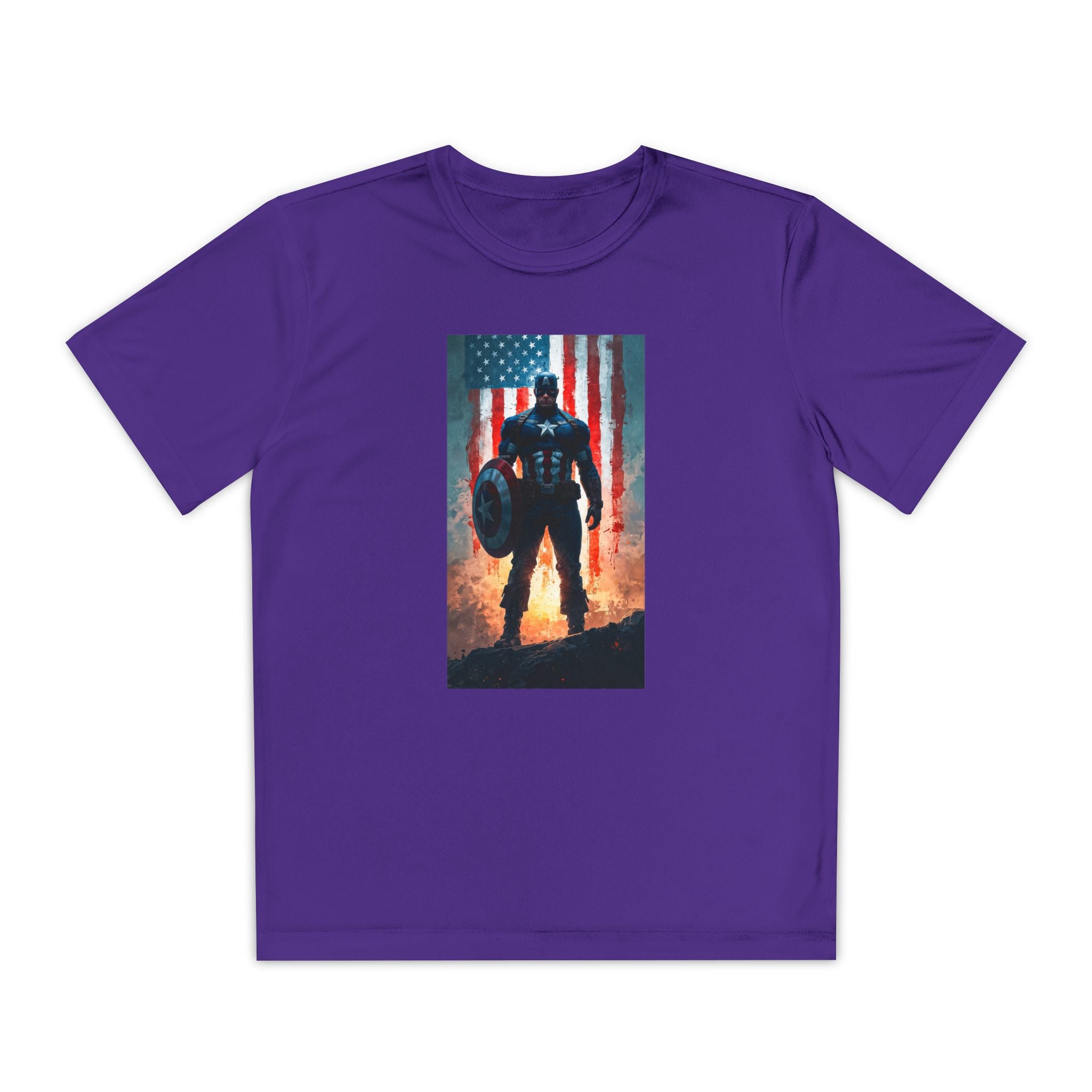 Captain America Superhero Marvel Patriotic, Kids Graphic T-Shirt, Boys Hero Top, Girls Comic Book Clothing, Birthday