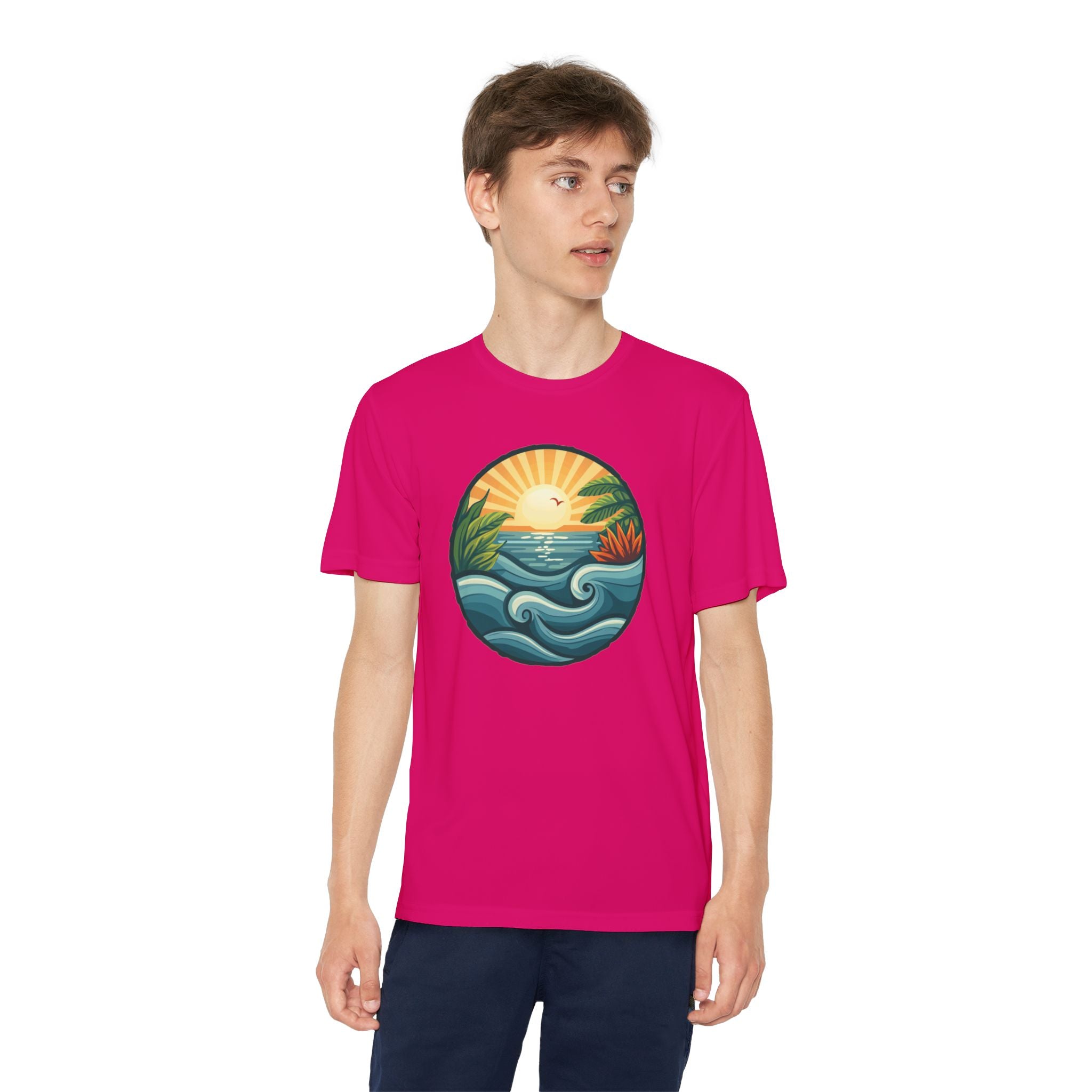 Beach Shirt Youth Competitor Tee, Kids Surf Tee, Summer Vacation Top, Ocean Lover T-Shirt, Coastal Clothing