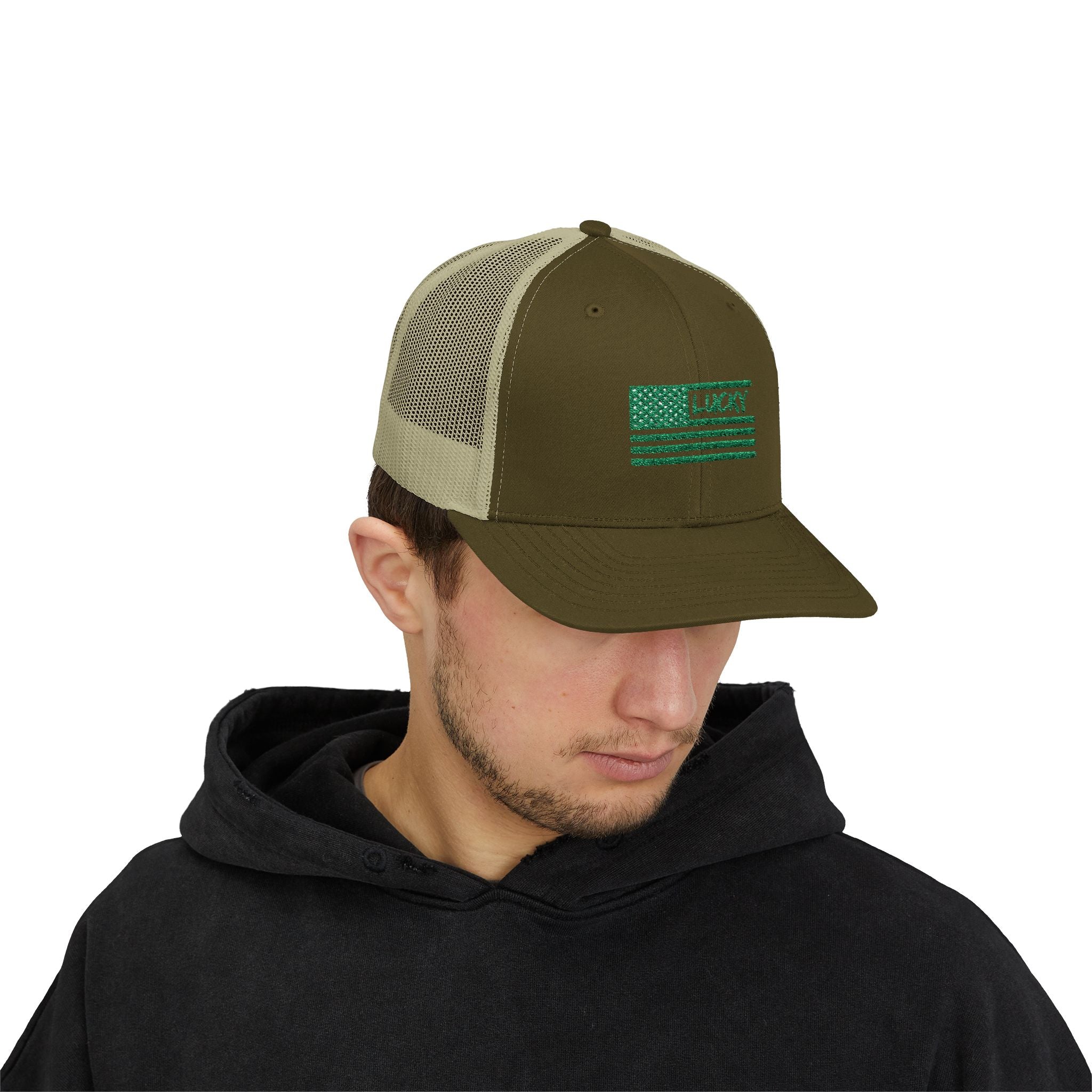 St. Patrick's Day Lucky 4-Leaf Clover Snapback Trucker Cap