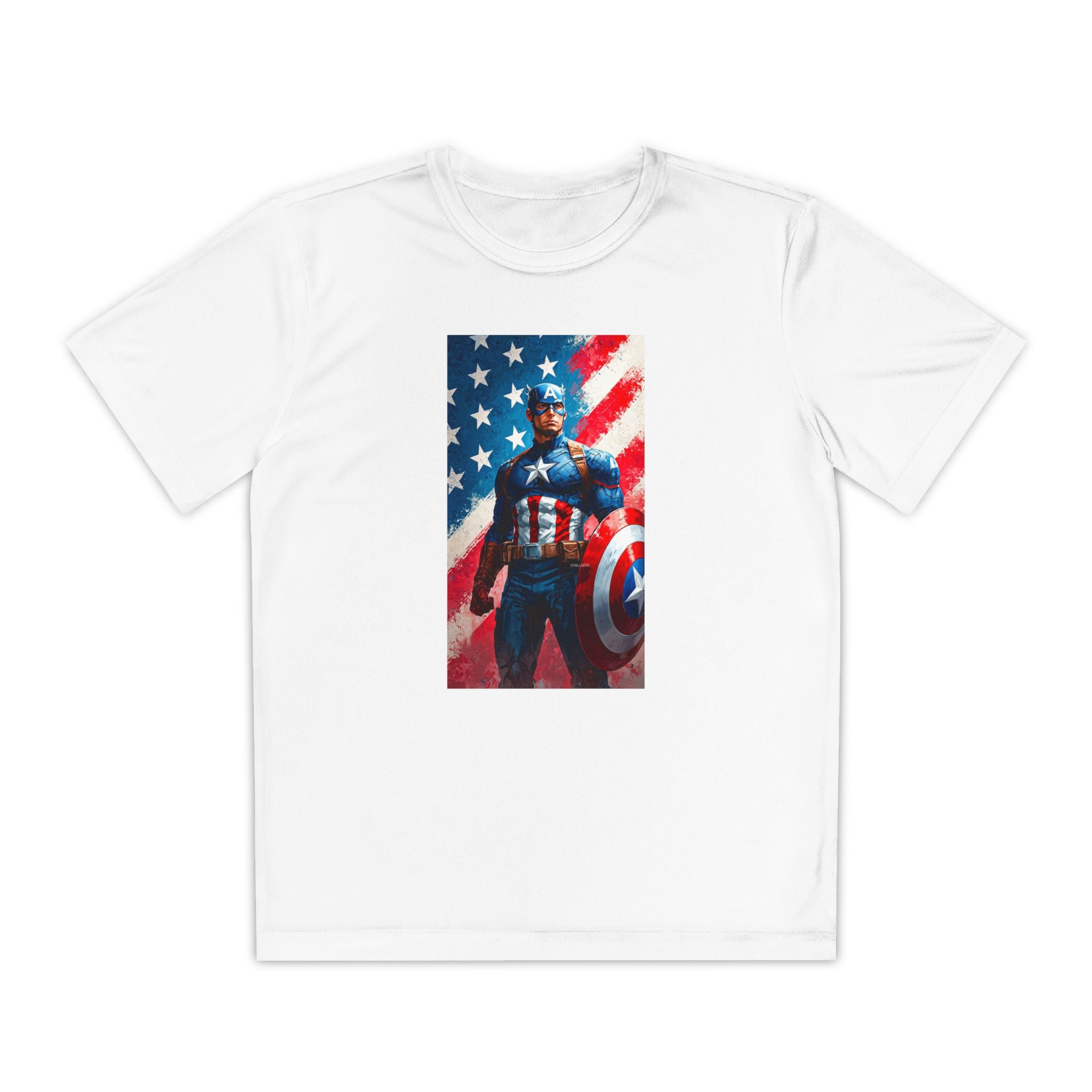 Captain America Superhero Marvel Patriotic, Kids Graphic T-Shirt, Boys Hero Top, Girls Comic Book Clothing, Birthday