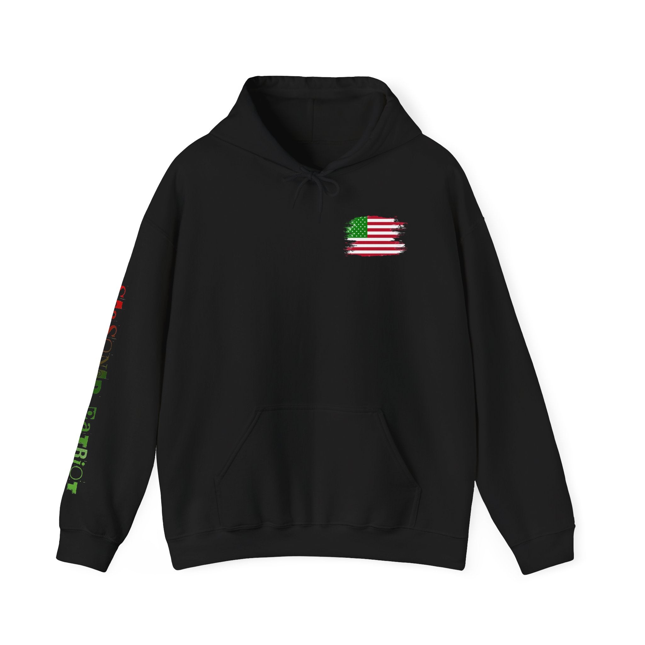 Christmas Elf Patriotic USA Hoodie, Sweatshirt, Unisex Hooded Pullover, Holiday Outerwear, Festive Winter Apparel