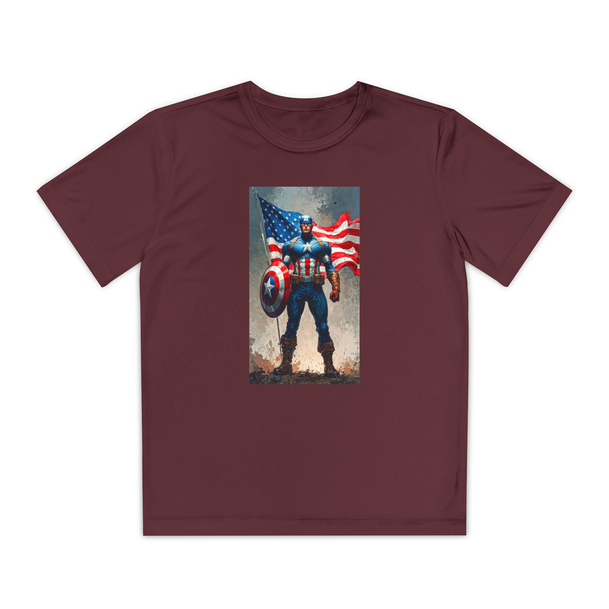 Captain America Superhero Marvel Patriotic, Kids Graphic T-Shirt, Boys Hero Top, Girls Comic Book Clothing, Birthday