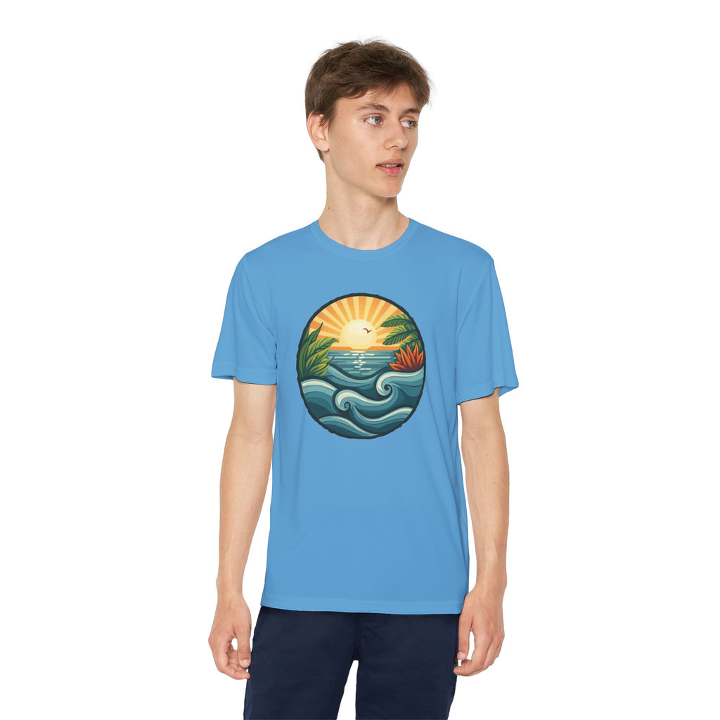 Beach Shirt Youth Competitor Tee, Kids Surf Tee, Summer Vacation Top, Ocean Lover T-Shirt, Coastal Clothing
