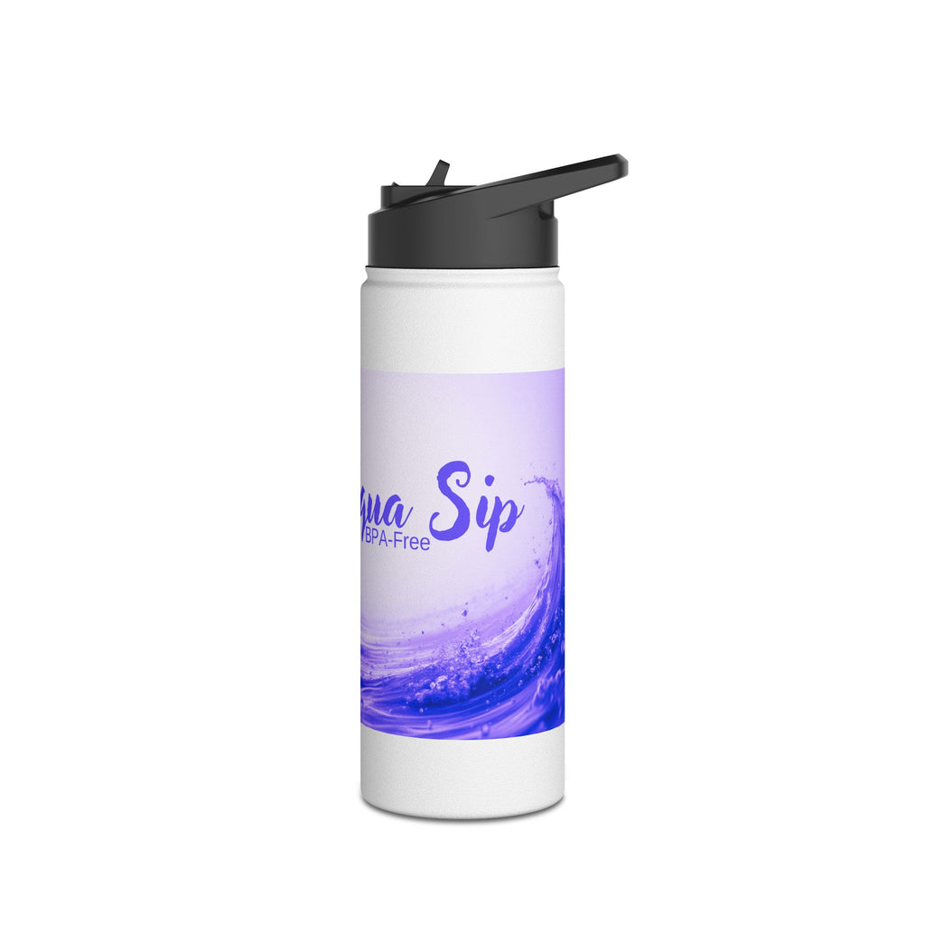 Aqua Wave Stainless Steel Water Bottle, Hydration Gift, Outdoor Adventure, Beach Vibes, Eco-Friendly, Travel Companion