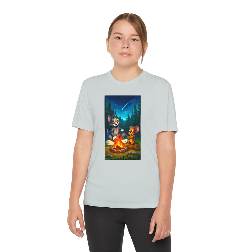 Youth Competitor Tee with Tom And Jerry design, Cartoon Graphic Kid's T-Shirt, Kids Tee, Children's Clothing, Funny Tee for Boys and Girls