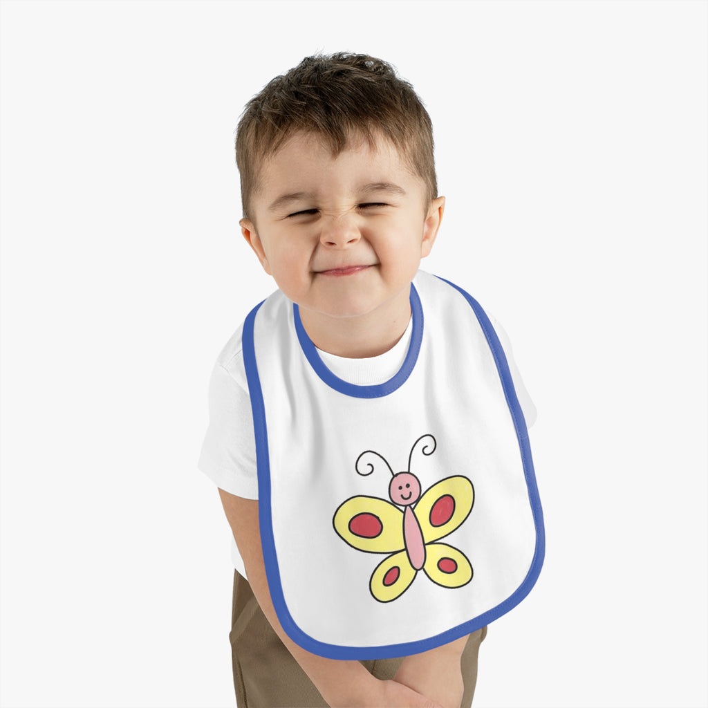 Butterfy Cute Baby Bib - Tiny but Mighty, Infant Feeding Bib, Baby Shower Gift, Newborn Accessories, Elephant Design, Everyday Use