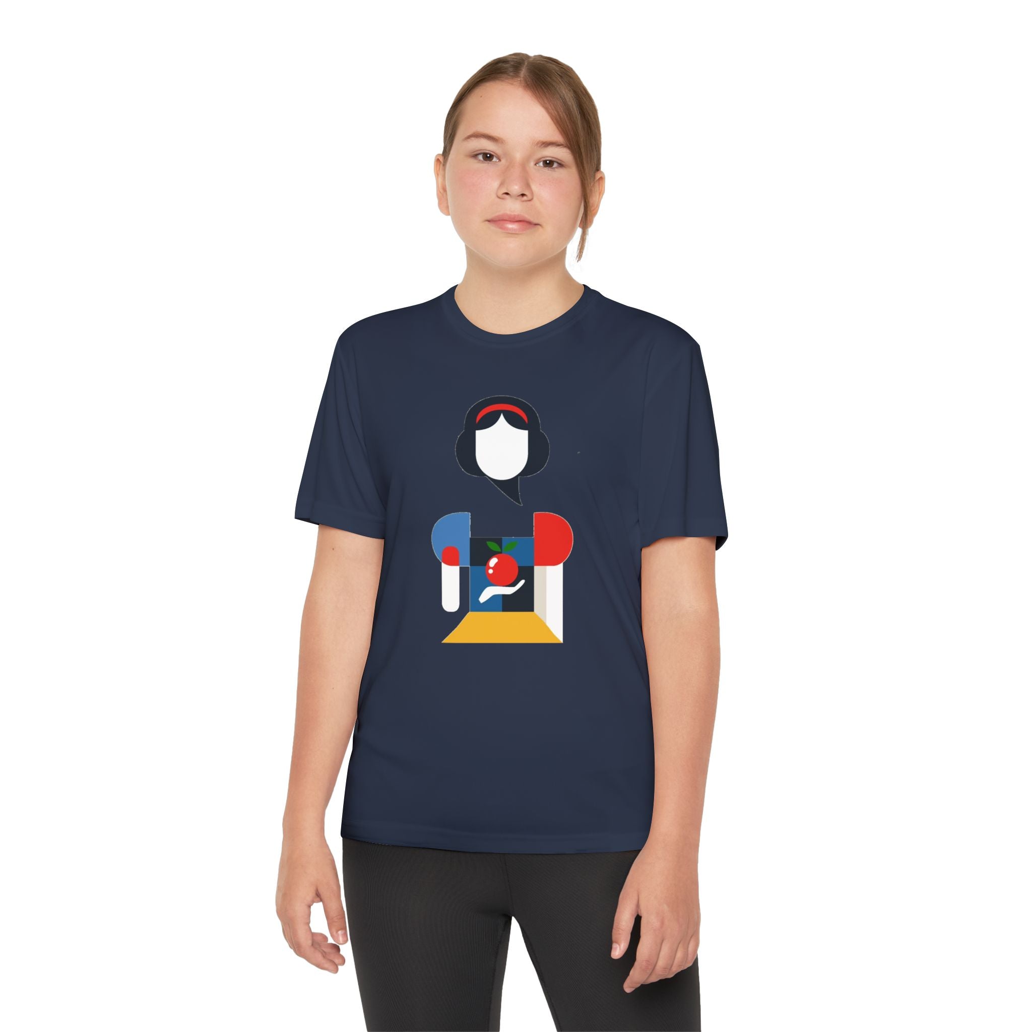 Snow White Youth T-Shirt Sports Graphic Tee, Cool Athletic Shirt for Kids, Perfect for Sports Events, Team Spirit