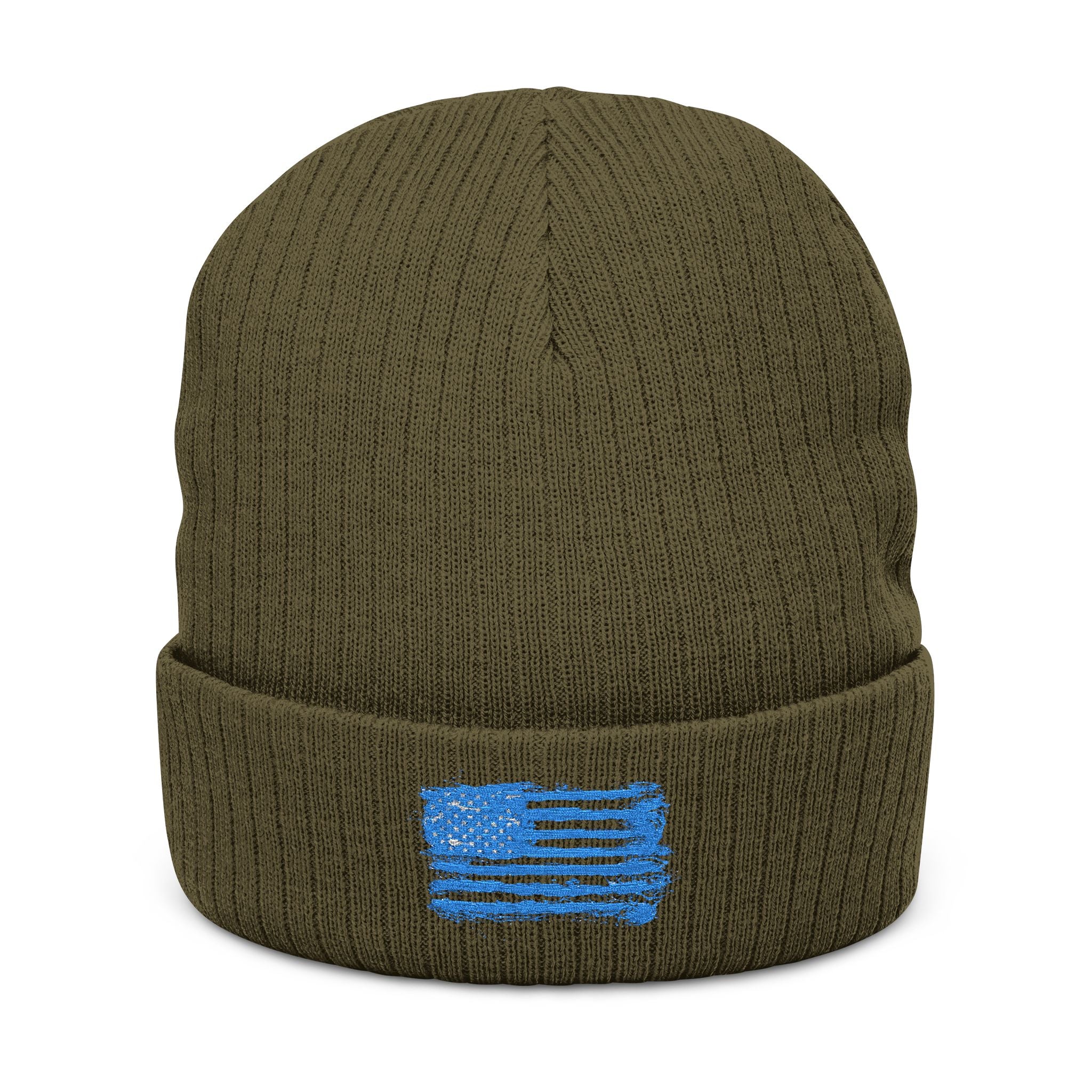 Stylish Embroidered Beanie with Patriotic Flag Design | Winter Hat, Cozy Headwear, Gifts for Him, Outdoor Apparel, Fashionable Knitwear