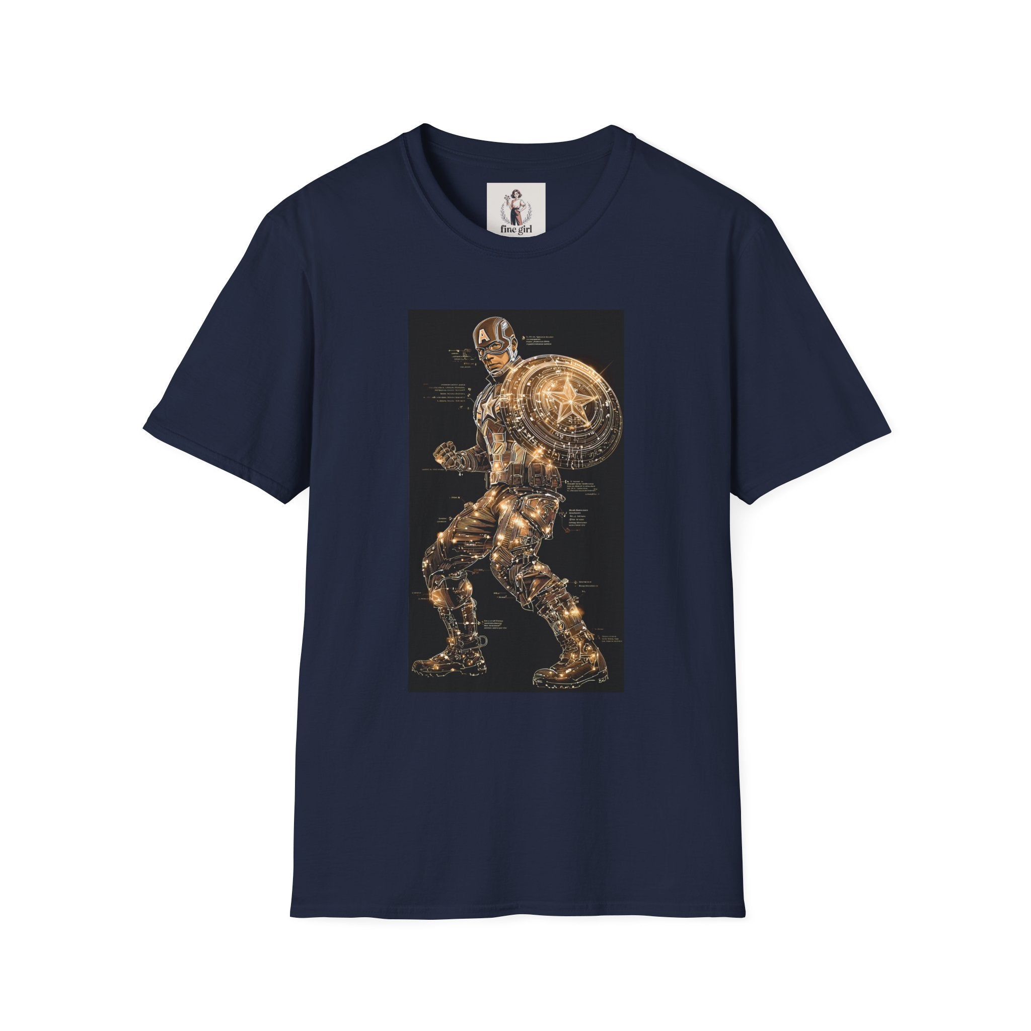 Captain America Superhero Marvel Unisex Softstyle T-Shirt, Comic Book Tee, Geeky Clothing, Cosplay Costume Top