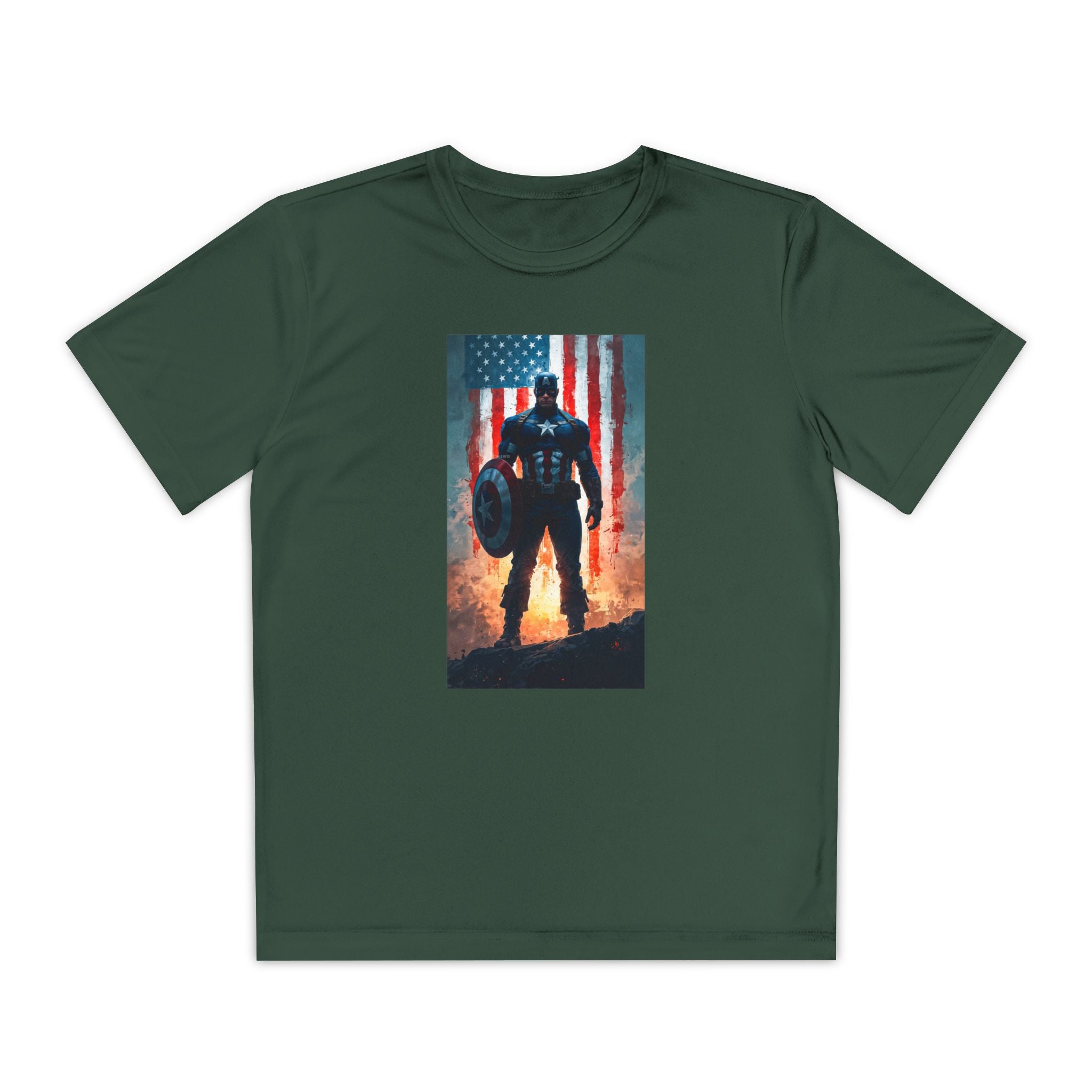 Captain America Superhero Marvel Patriotic, Kids Graphic T-Shirt, Boys Hero Top, Girls Comic Book Clothing, Birthday