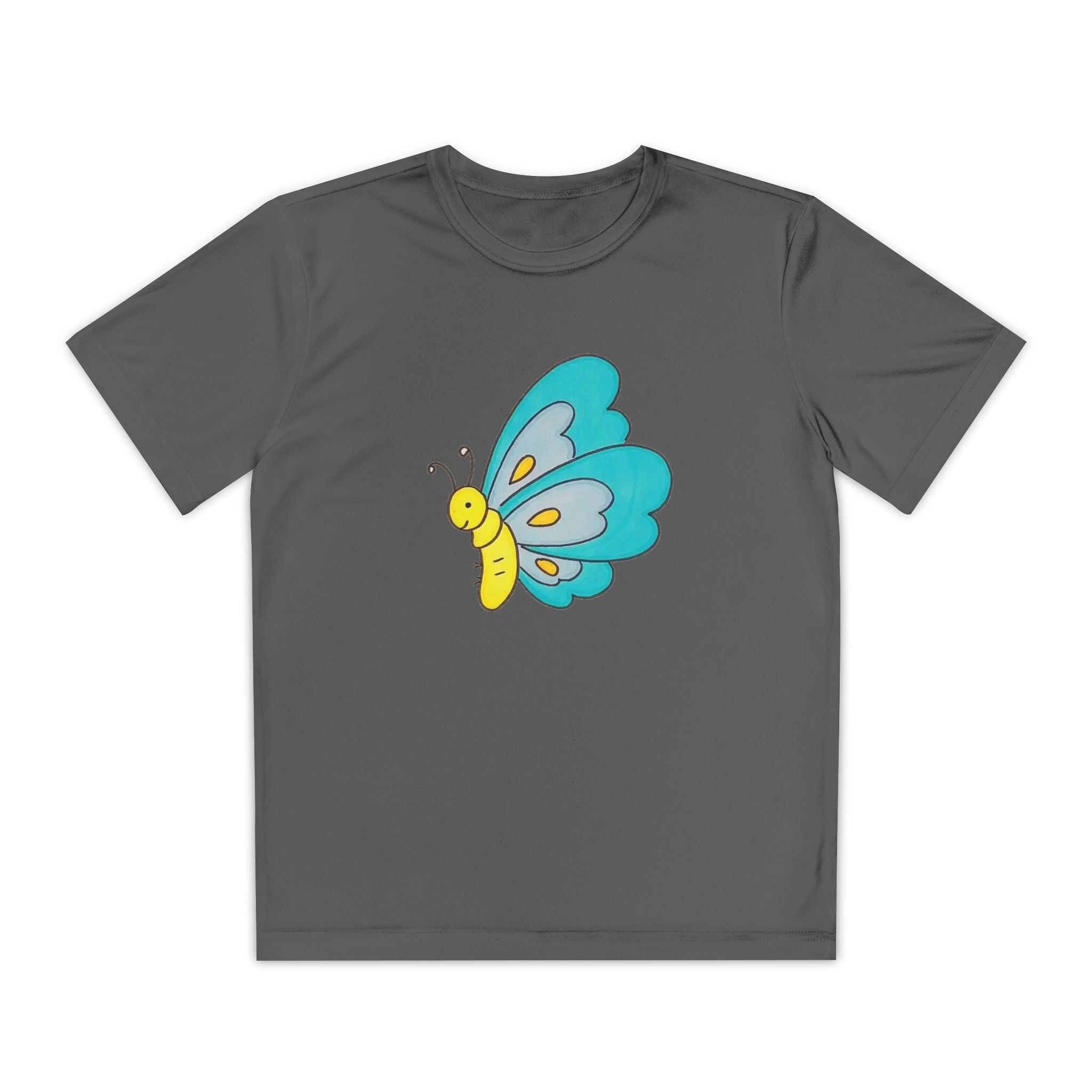 Butterffy Youth T-Shirt Sports Graphic Tee, Cool Athletic Shirt for Kids, Perfect for Sports Events, Team Spirit