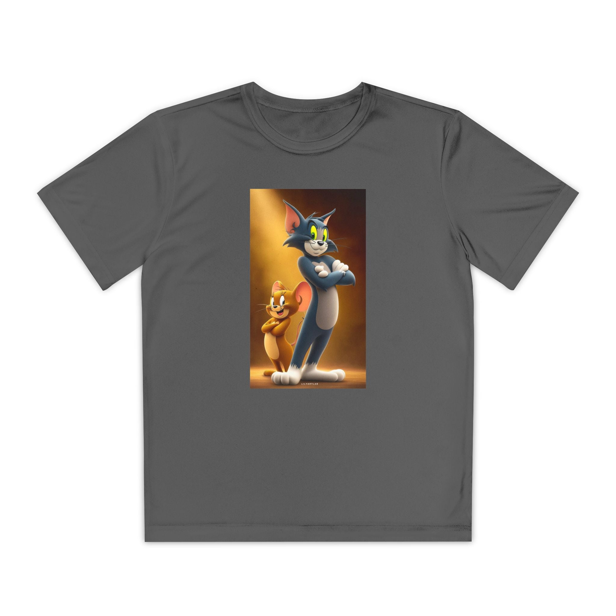 Youth Competitor Tee with Tom And Jerry design, Cartoon Graphic Kid's T-Shirt, Kids Tee, Children's Clothing, Funny Tee for Boys and Girls