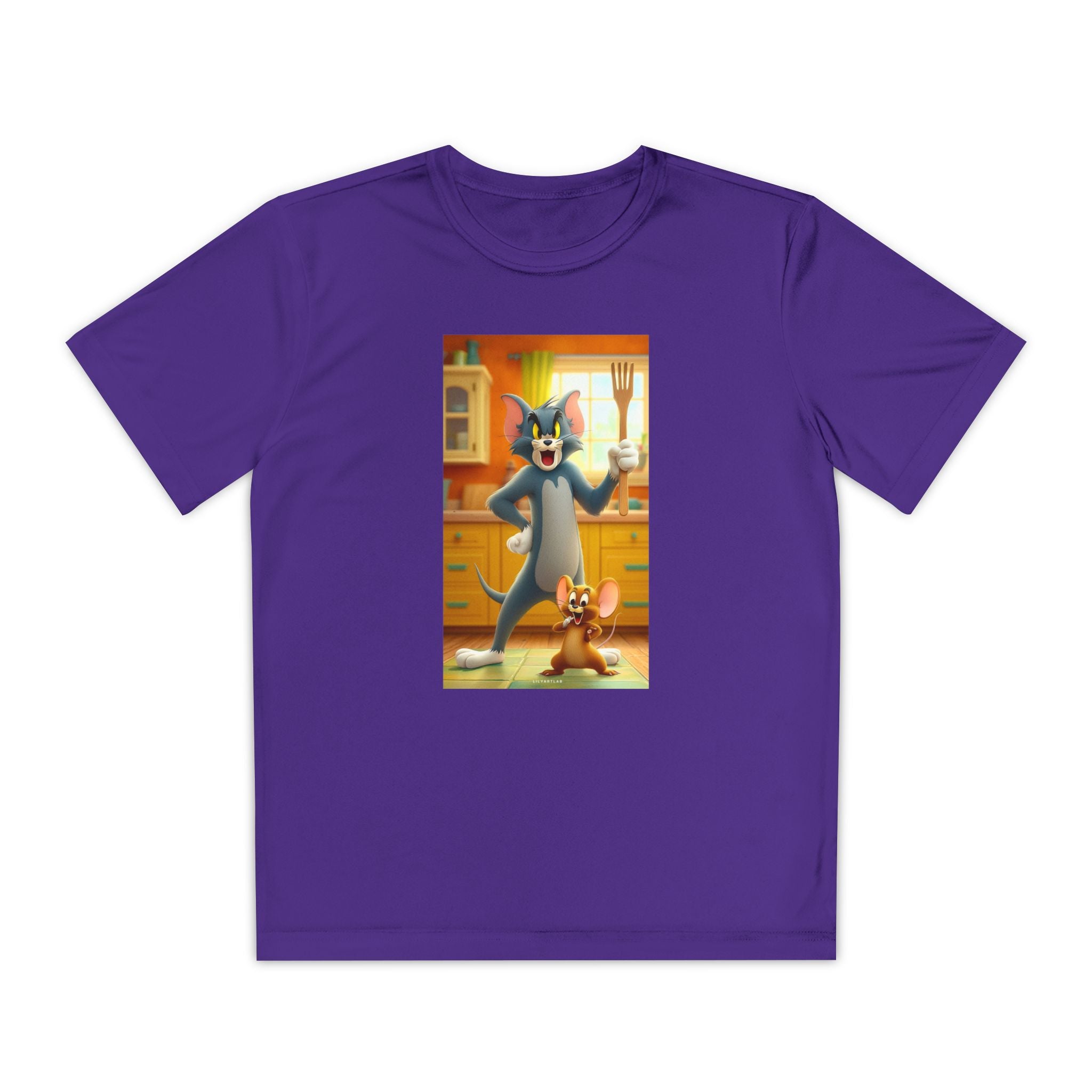 Youth Competitor Tee with Tom And Jerry design, Cartoon Graphic Kid's T-Shirt, Kids Tee, Children's Clothing, Funny Tee for Boys and Girls