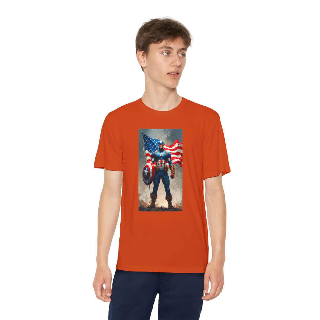 Captain America Superhero Marvel Patriotic, Kids Graphic T-Shirt, Boys Hero Top, Girls Comic Book Clothing, Birthday