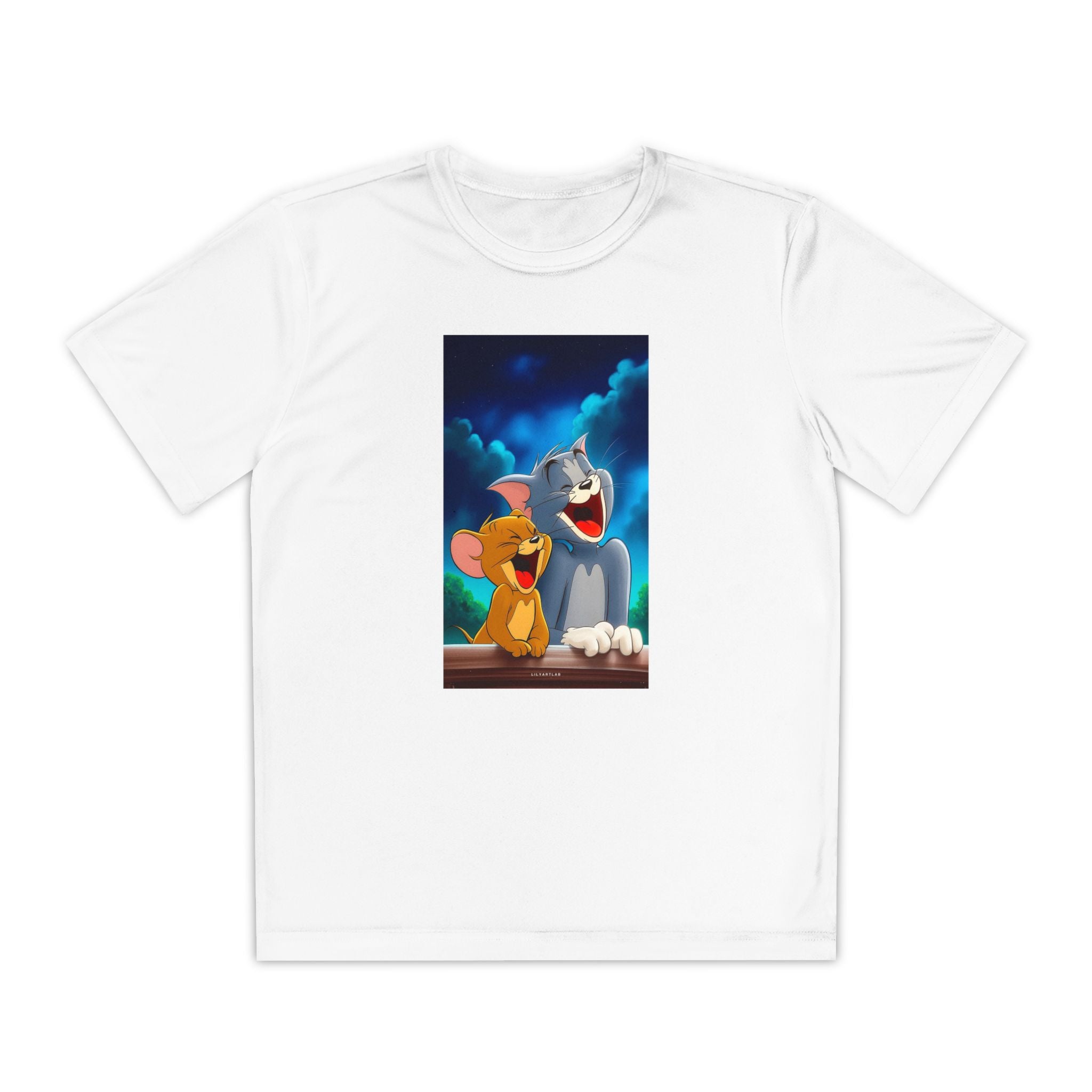 Youth Competitor Tee with Tom And Jerry design, Cartoon Graphic Kid's T-Shirt, Kids Tee, Children's Clothing, Funny Tee for Boys and Girls