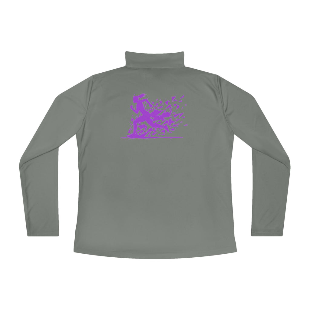 Ladies Quarter-Zip Pullover with Motivational Running Design, Athletic Apparel, Activewear, Sportswear, Fitness Gift, Running Top