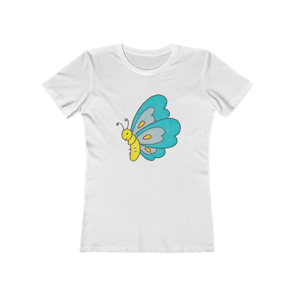 Butterffy Chic Women's Boyfriend Tee, Casual Outfits, Gift for Her, Weekend Wear, Trendy Style, Everyday Comfort