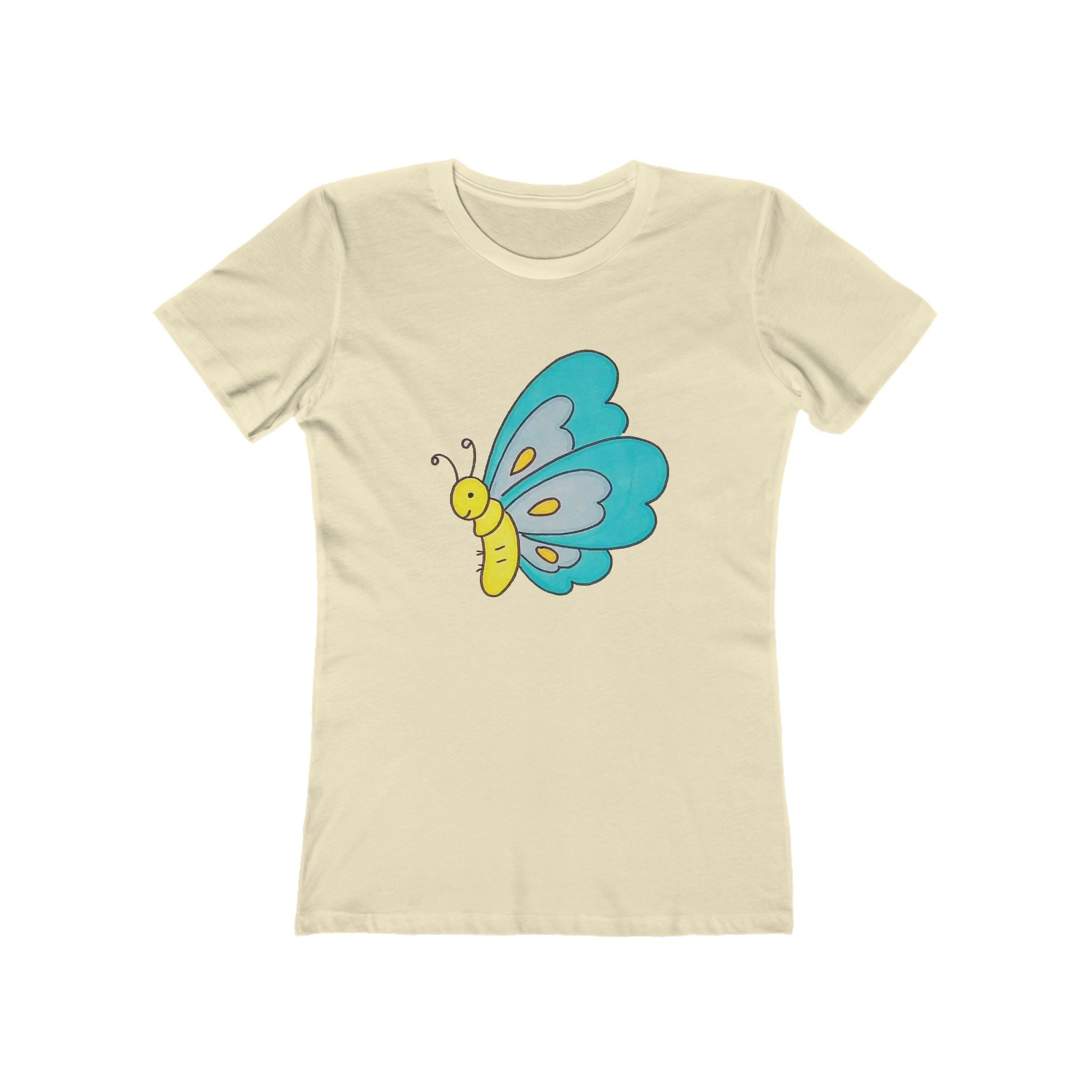 Butterffy Chic Women's Boyfriend Tee, Casual Outfits, Gift for Her, Weekend Wear, Trendy Style, Everyday Comfort