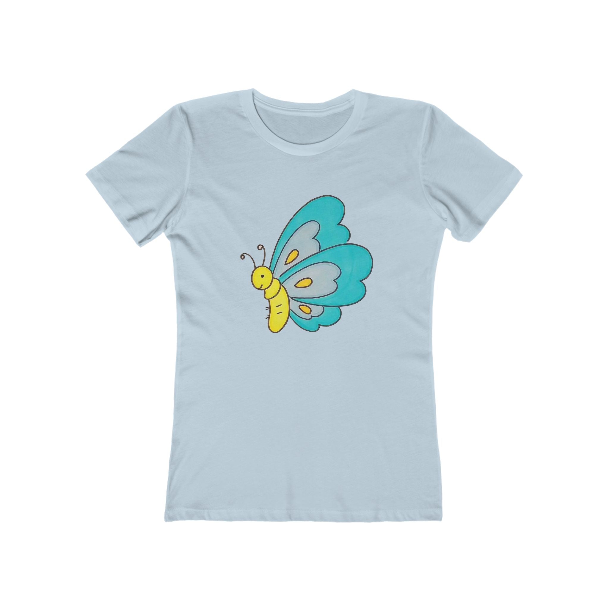 Butterffy Chic Women's Boyfriend Tee, Casual Outfits, Gift for Her, Weekend Wear, Trendy Style, Everyday Comfort