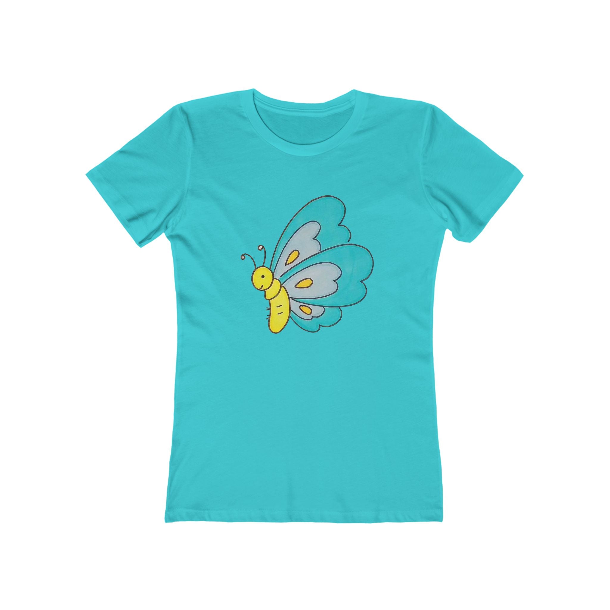 Butterffy Chic Women's Boyfriend Tee, Casual Outfits, Gift for Her, Weekend Wear, Trendy Style, Everyday Comfort