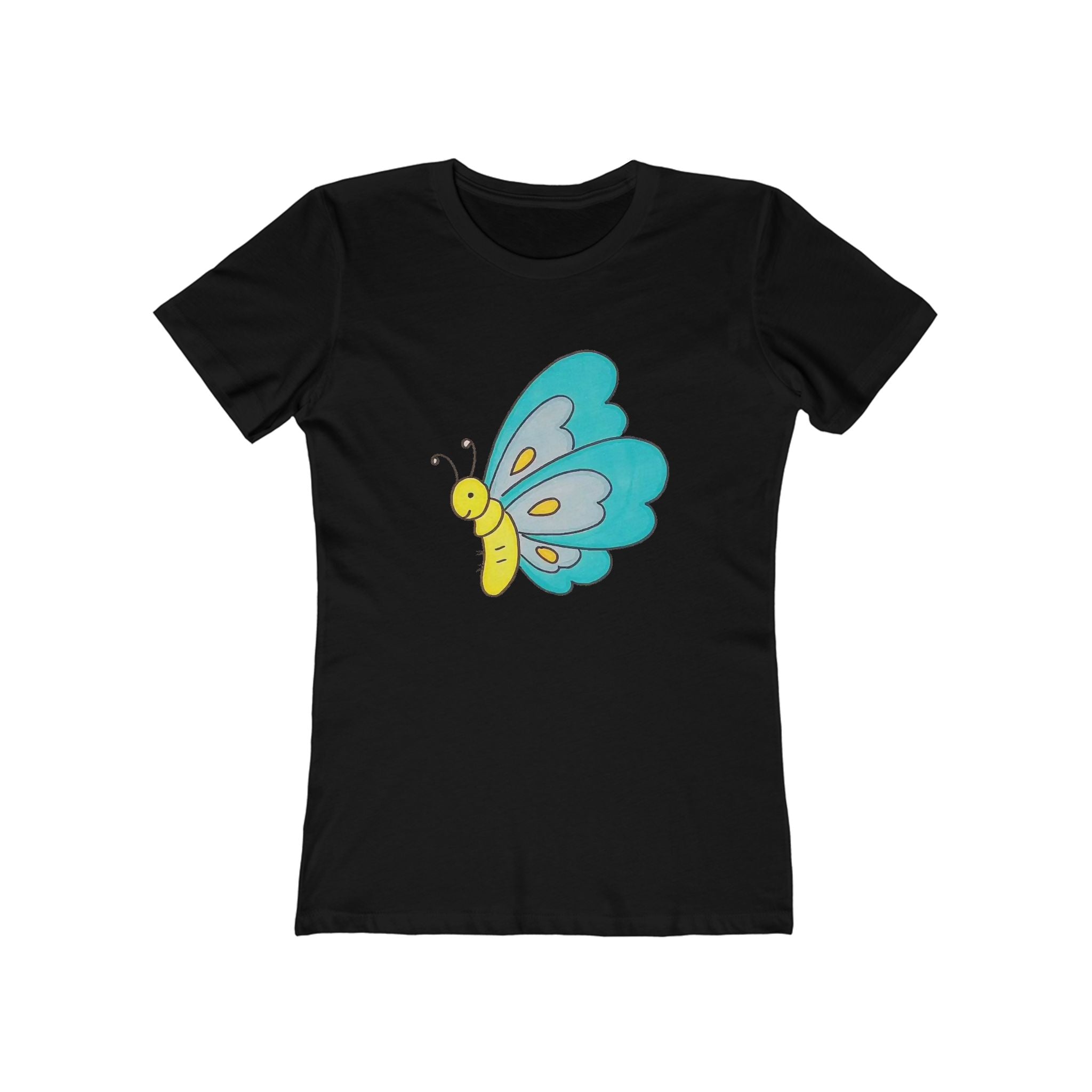 Butterffy Chic Women's Boyfriend Tee, Casual Outfits, Gift for Her, Weekend Wear, Trendy Style, Everyday Comfort